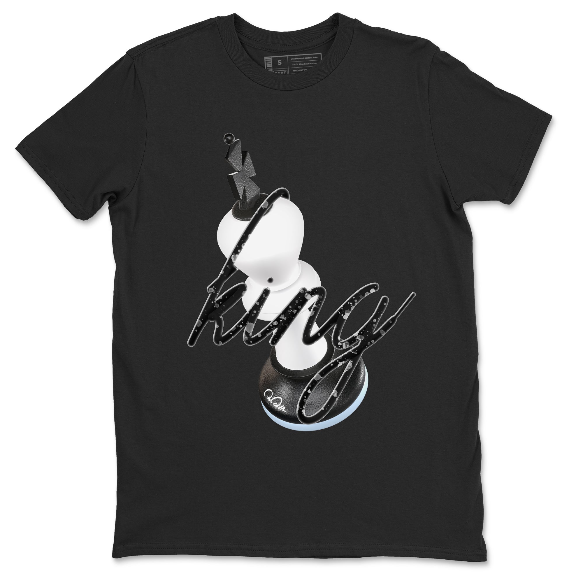 AJ6 White Black shirts to match jordans 3D King sneaker match tees Air Jordan 6 White Black Drip Gear Zone streetwear brand Black 2 unisex cotton tee