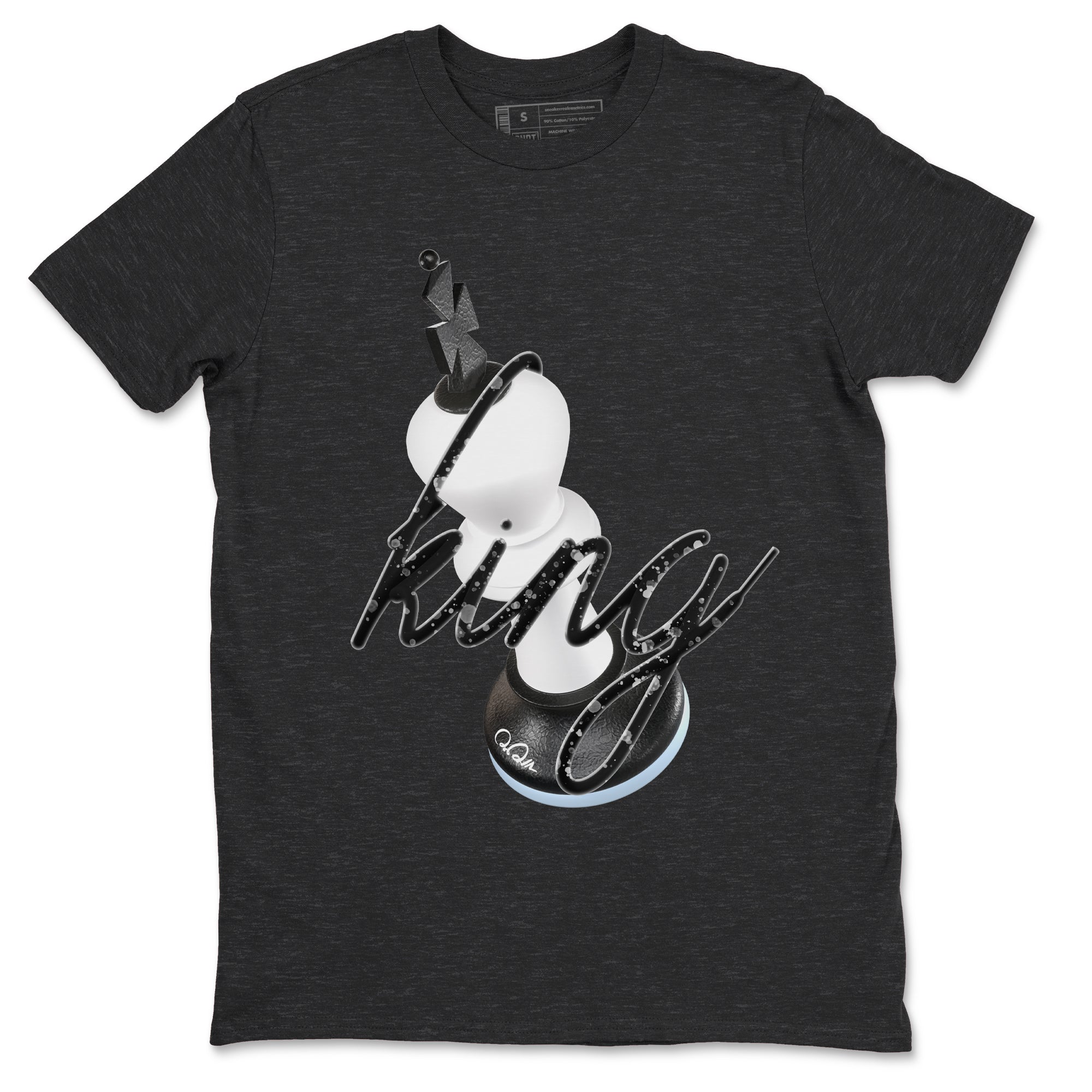 AJ6 White Black shirts to match jordans 3D King sneaker match tees Air Jordan 6 White Black Drip Gear Zone streetwear brand Charcoal Heather 2 unisex cotton tee