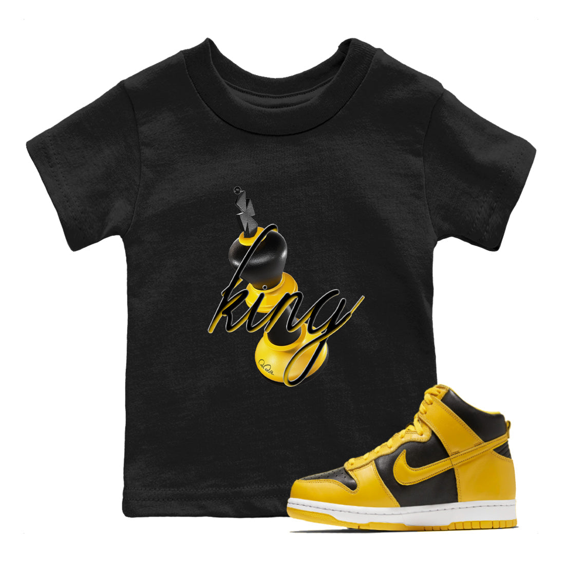 Dunk High Wu Tang shirts to match jordans 3D King sneaker match tees Dunk High Wu Tang match shoes to clothes Drip Gear Zone Youth Baby Black 1 tee