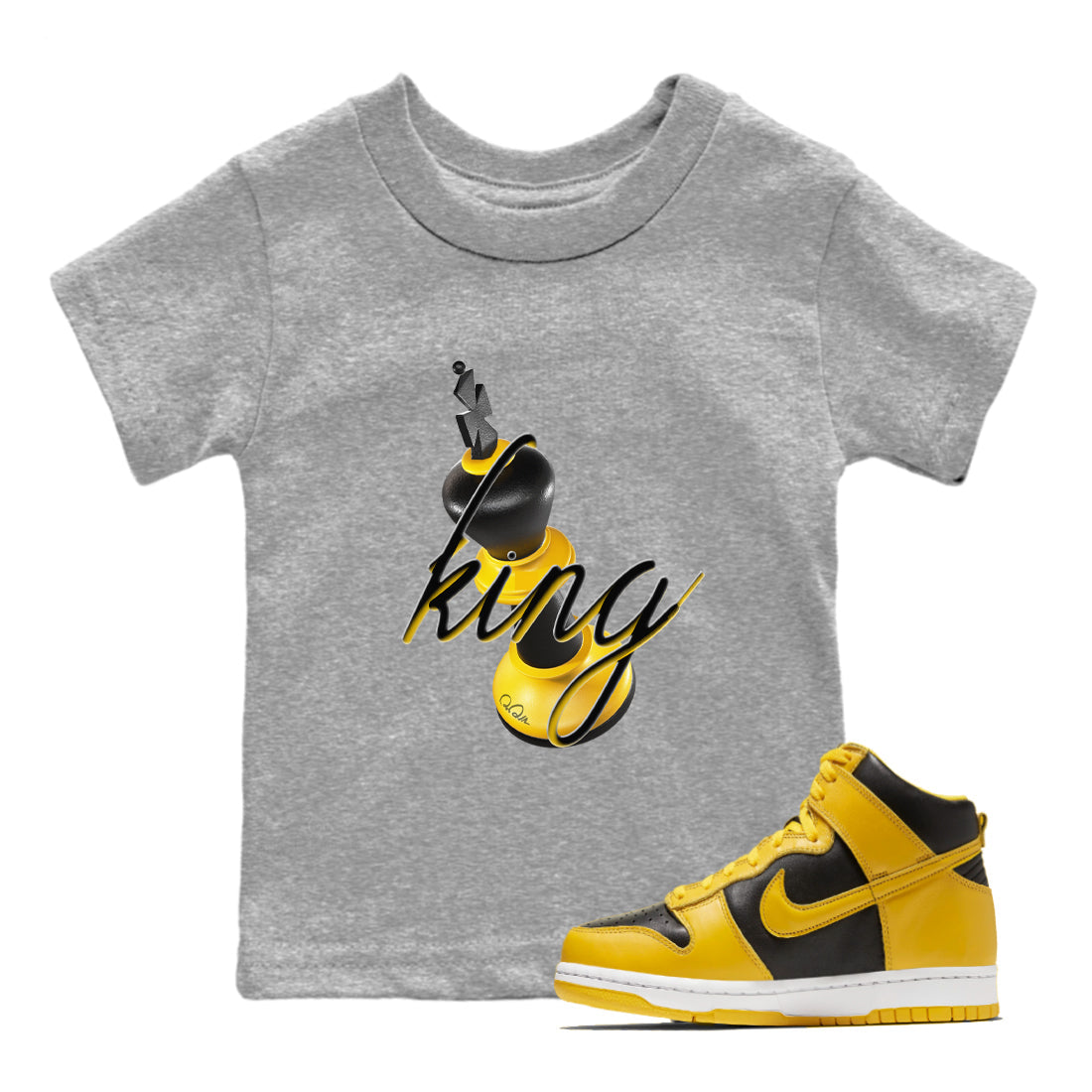 Dunk High Wu Tang shirts to match jordans 3D King sneaker match tees Dunk High Wu Tang match shoes to clothes Drip Gear Zone Youth Baby Heather Grey 1 tee