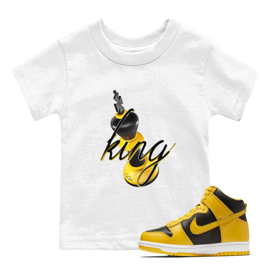 Dunk High Wu Tang shirts to match jordans 3D King sneaker match tees Dunk High Wu Tang match shoes to clothes Drip Gear Zone Youth Baby White 1 tee