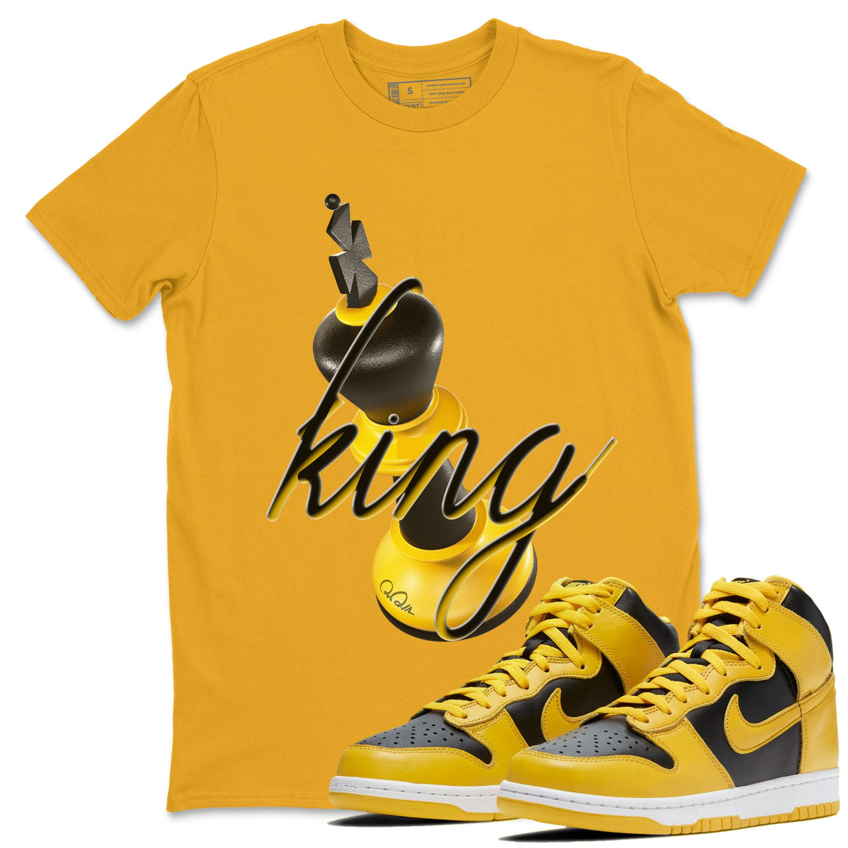 Dunk High Wu Tang shirts to match jordans 3D King sneaker match tees Dunk High Wu Tang match shoes to clothes Drip Gear Zone unisex cotton Gold 1 shirts