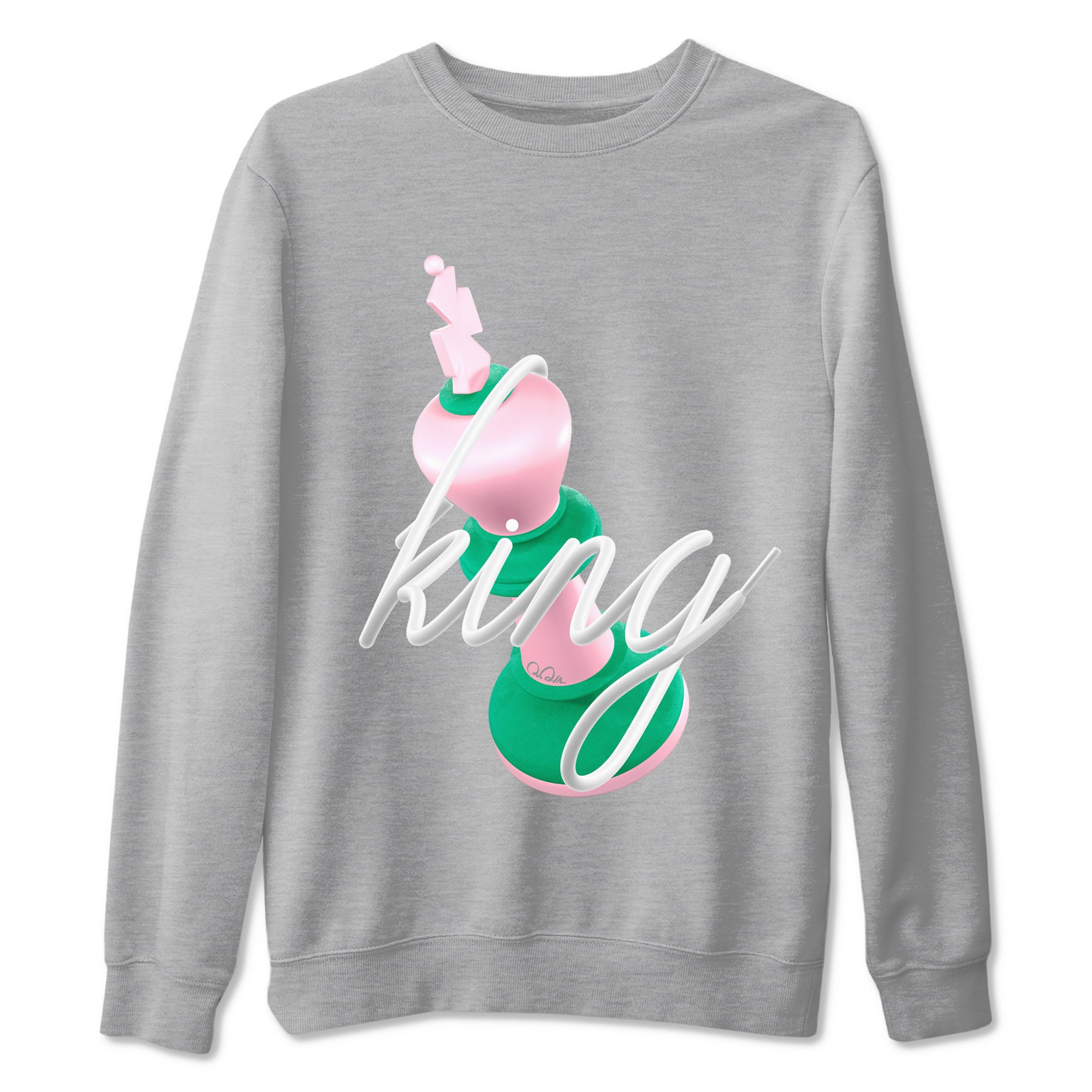 Dunk Low Medium Soft Pink Malachite shirt to match jordans 3D King sneaker tees Dunk Retro SE Medium Soft Pink Malachite Drip Gear Zone unisex cotton Heather Grey 2 crew neck shirt