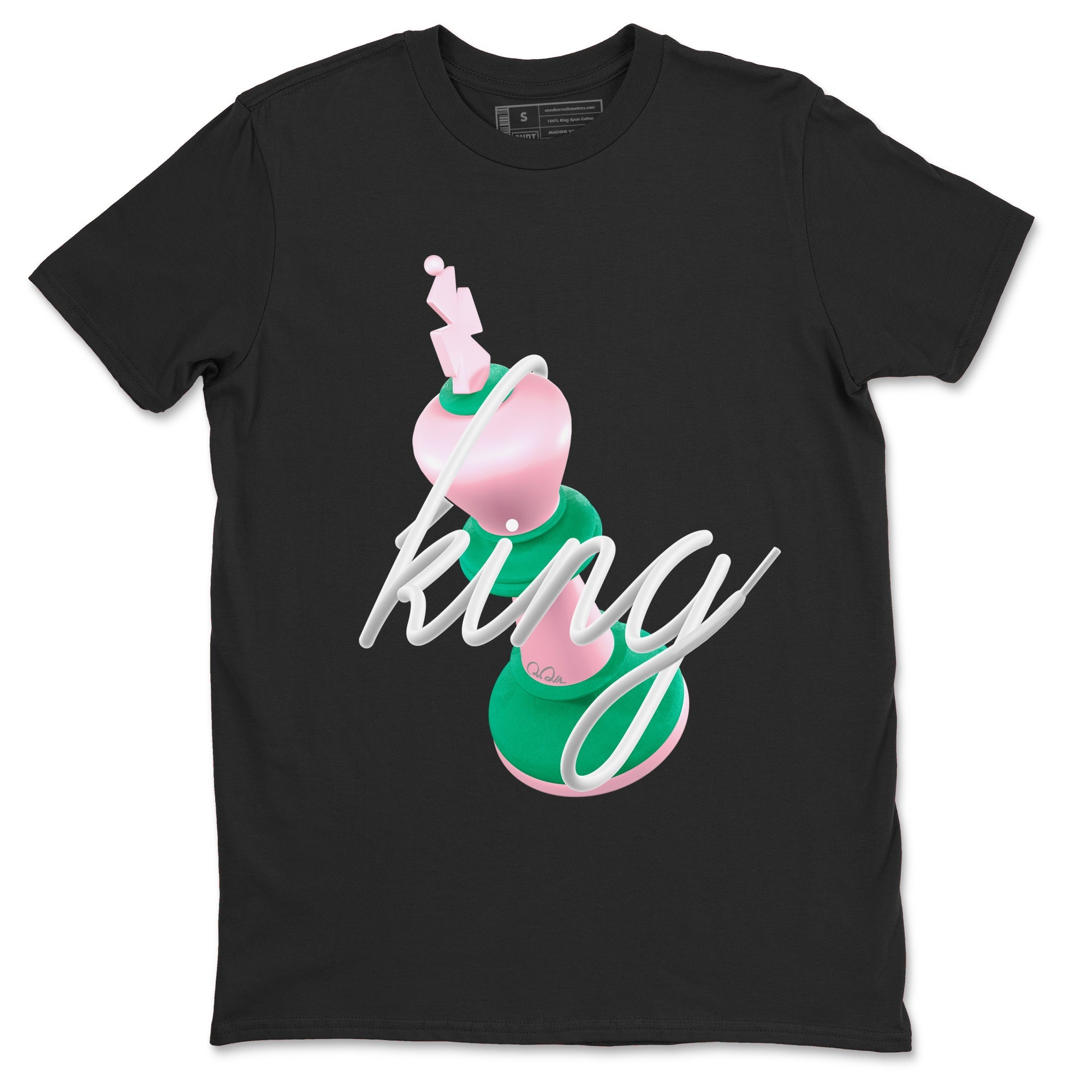 Dunk Low Medium Soft Pink Malachite shirt to match jordans 3D King sneaker tees Dunk Retro SE Medium Soft Pink Malachite Drip Gear Zone unisex cotton Black 2 crew neck shirt