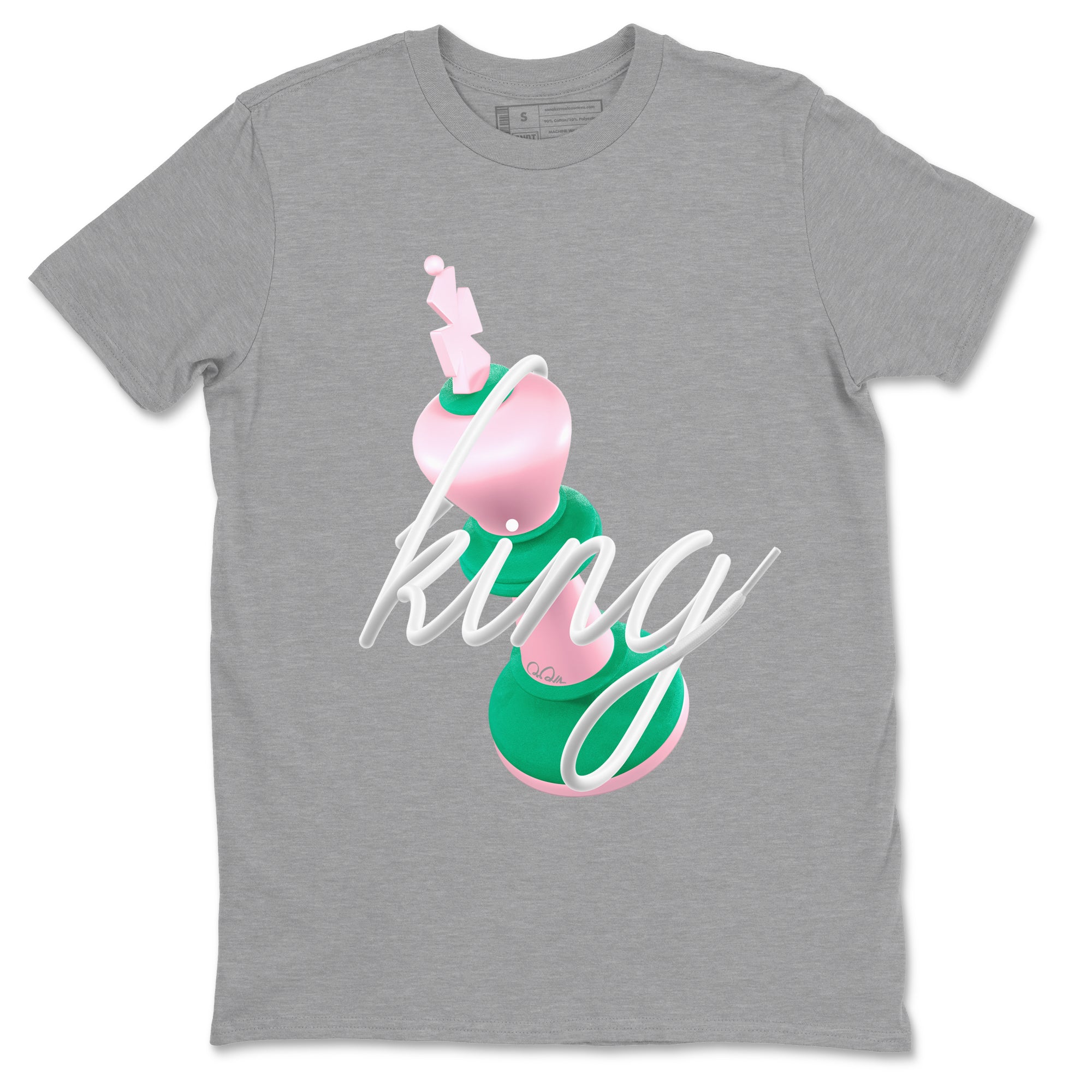 Dunk Low Medium Soft Pink Malachite shirt to match jordans 3D King sneaker tees Dunk Retro SE Medium Soft Pink Malachite Drip Gear Zone unisex cotton Heather Grey 2 crew neck shirt