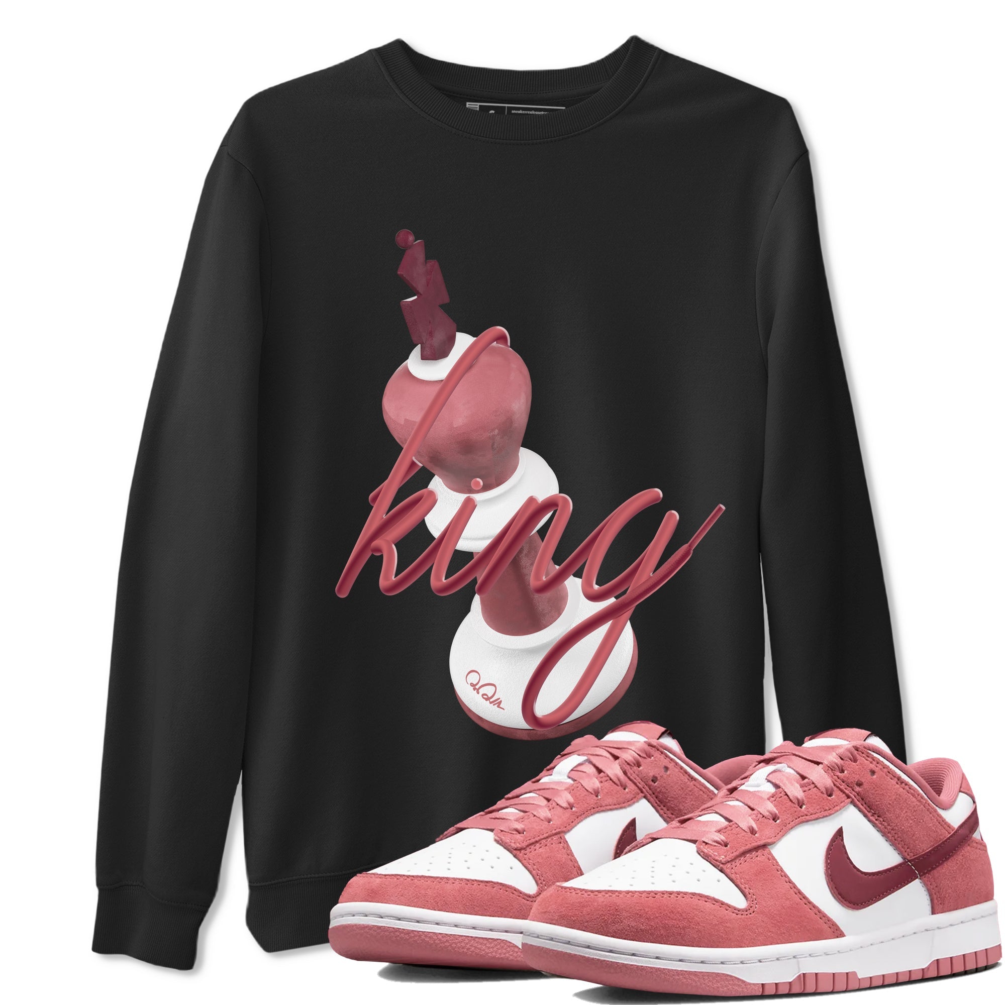 Dunk Valentines Day 2024 shirt to match jordans 3D King sneaker tees Dunk Happy Valentines Day 2024 Drip Gear Zone Unisex Black 1 T-Shirt