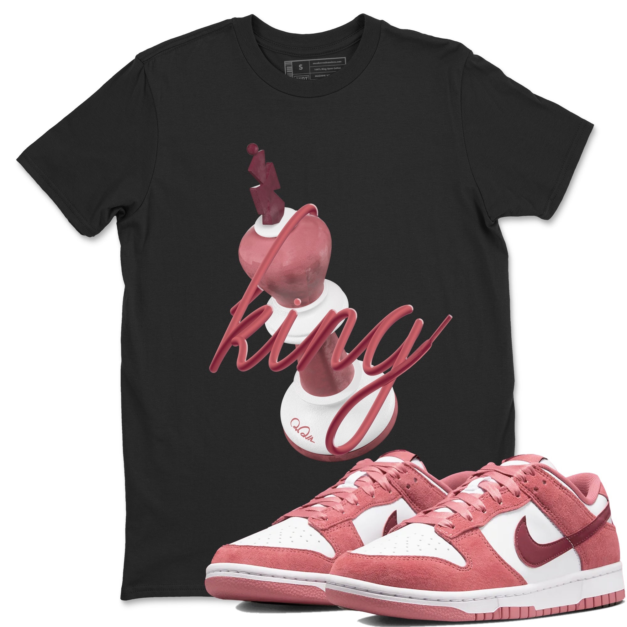 Dunk Valentines Day 2024 shirt to match jordans 3D King sneaker tees Dunk Happy Valentines Day 2024 Drip Gear Zone Unisex Black 1 T-Shirt