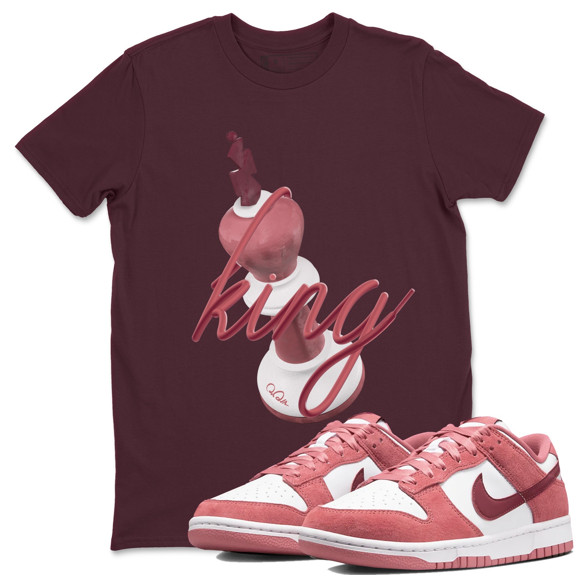 Dunk Valentines Day 2024 shirt to match jordans 3D King sneaker tees Dunk Happy Valentines Day 2024 Drip Gear Zone Unisex Maroon 1 T-Shirt