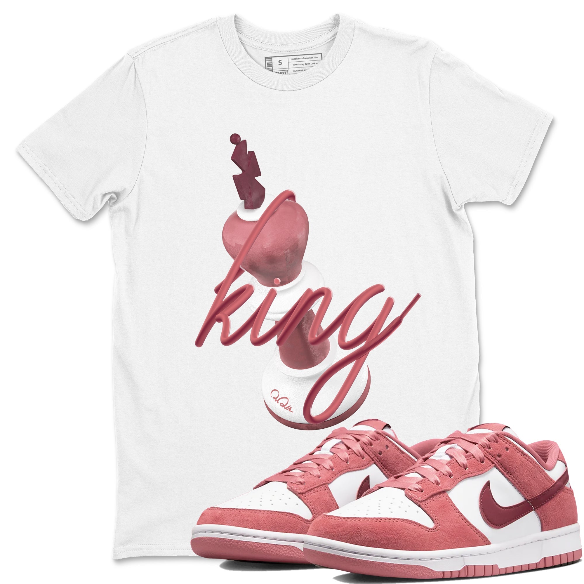 Dunk Valentines Day 2024 shirt to match jordans 3D King sneaker tees Dunk Happy Valentines Day 2024 Drip Gear Zone Unisex White 1 T-Shirt