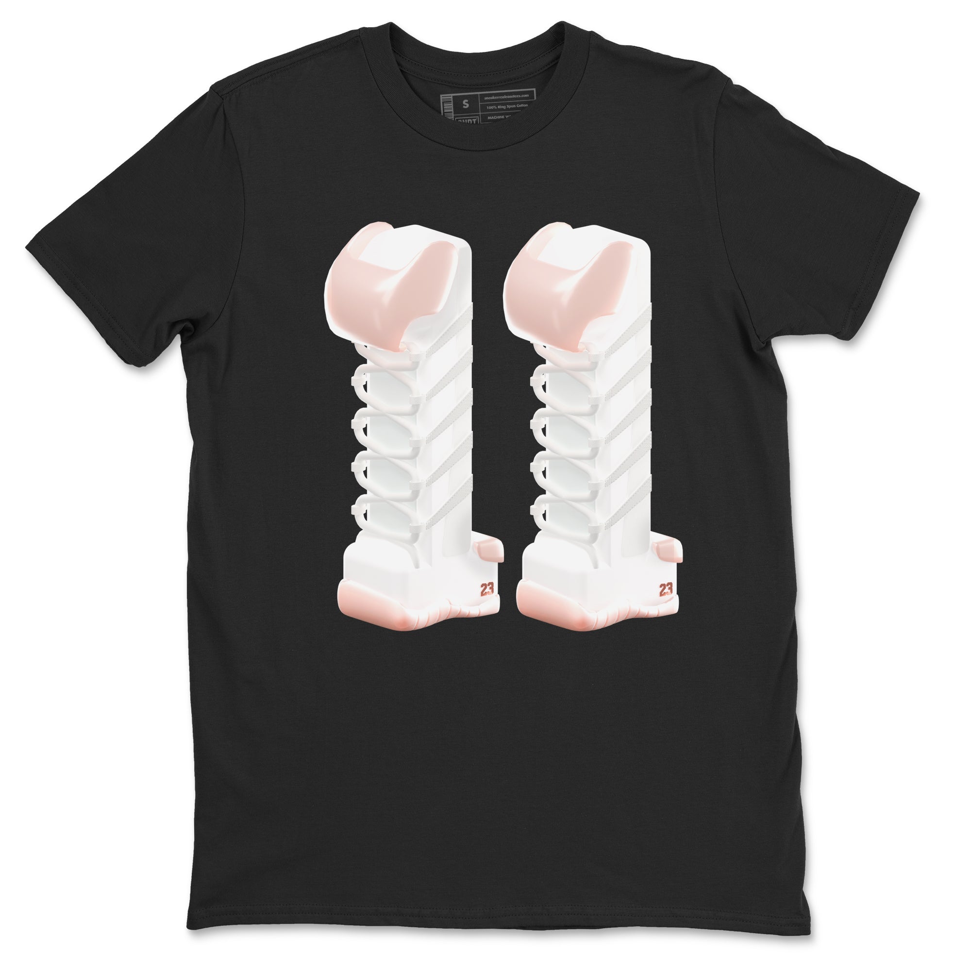 11s Legend Pink shirts to match jordans 3D Number 11 sneaker match tees Air Jordan 11 Legend Pink Drip Gear Zone streetwear brand Black 2 unisex cotton tee