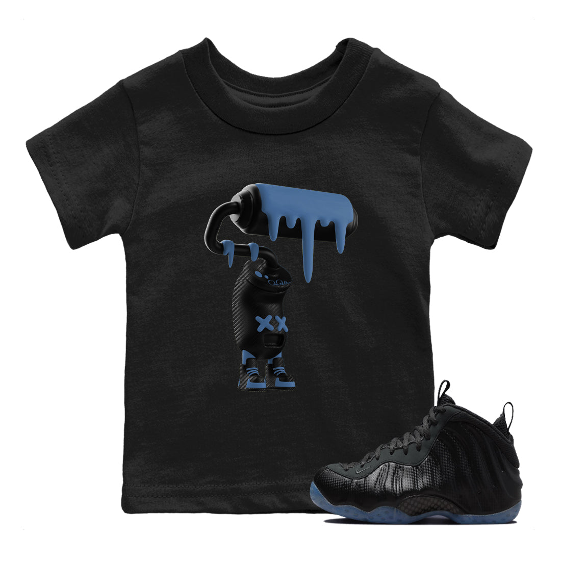 Sneaker Threads  Sneaker Tees To Match Air Foamposite One Carbon Fiber  3D Paint Roller Youth Graphic Tee Black 1. Perfect for Jordan releases 2025 colorways.