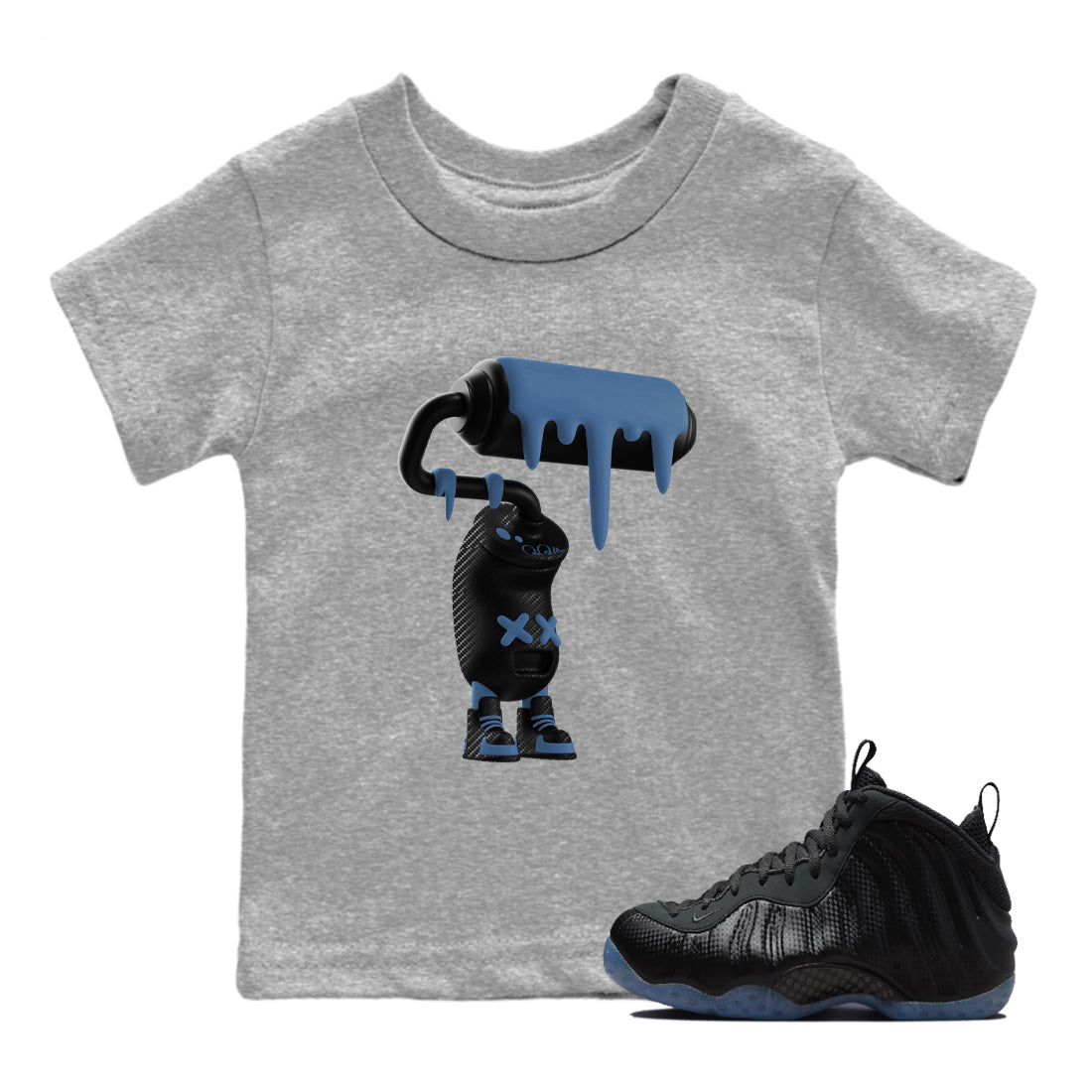 Sneaker Threads  Sneaker Tees To Match Air Foamposite One Carbon Fiber  3D Paint Roller Youth Graphic Tee Heather Grey 1. Perfect for Jordan releases 2025 colorways.