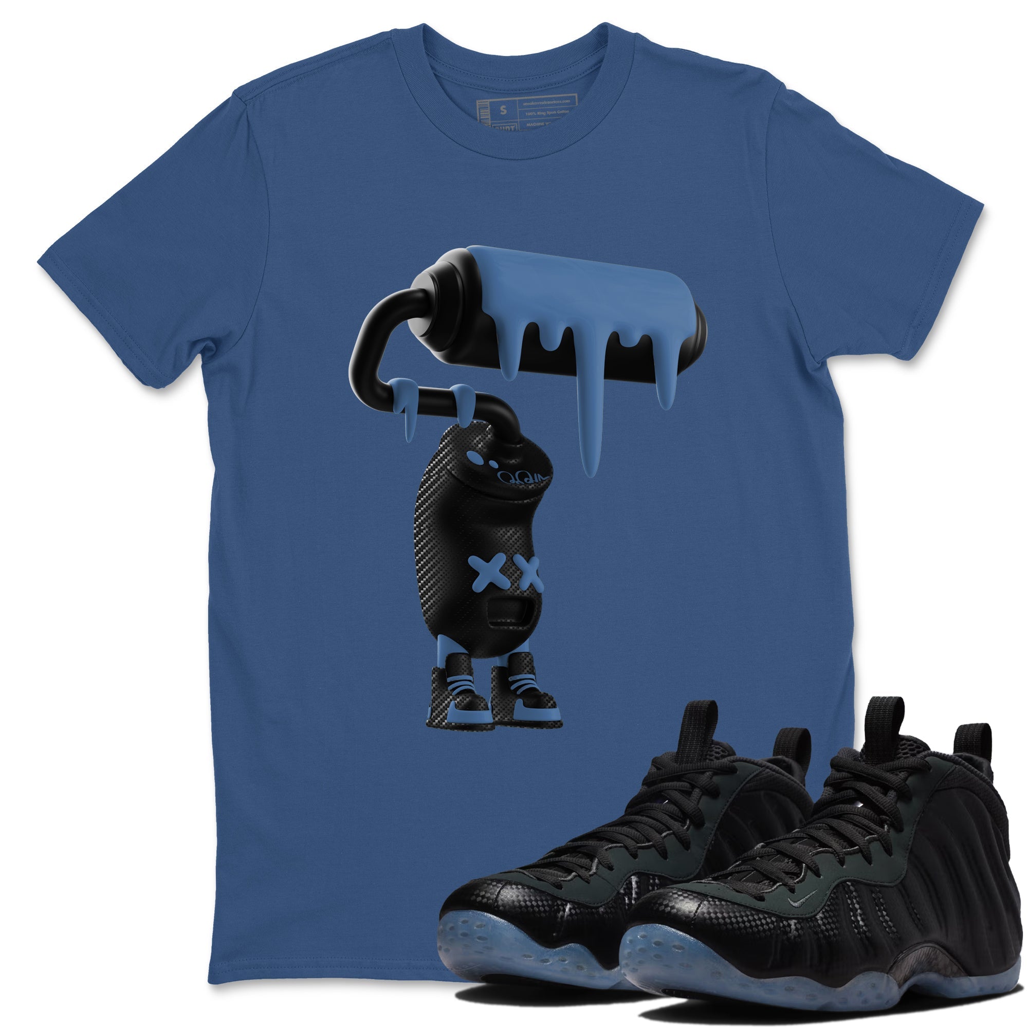 Sneaker Threads  Sneaker Tees To Match Air Foamposite One Carbon Fiber  3D Paint Roller Graphic Tee Denim Blue 1. Perfect for Jordan releases 2025 colorways.