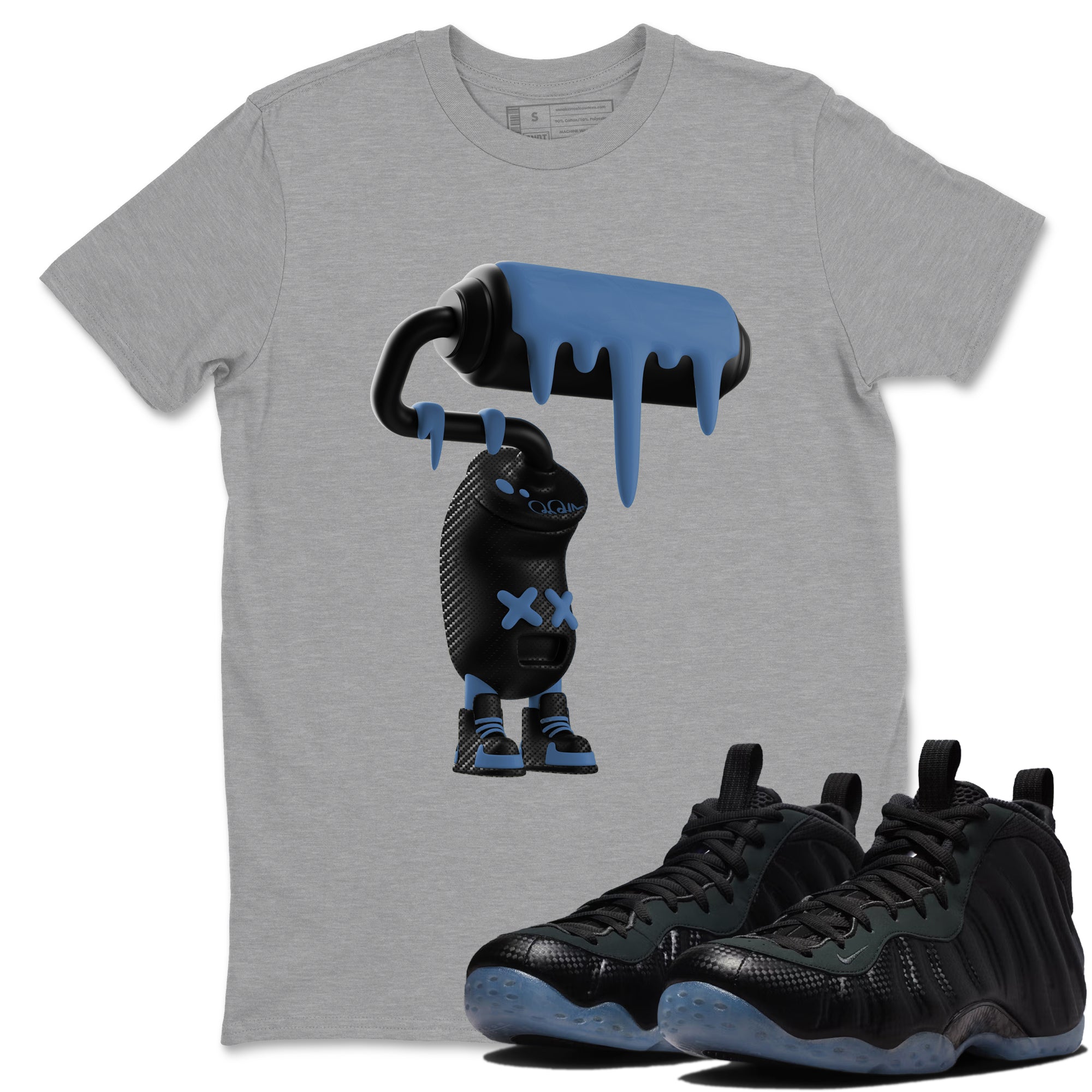 Sneaker Threads  Sneaker Tees To Match Air Foamposite One Carbon Fiber  3D Paint Roller Graphic Tee Heather Grey 1. Perfect for Jordan releases 2025 colorways.