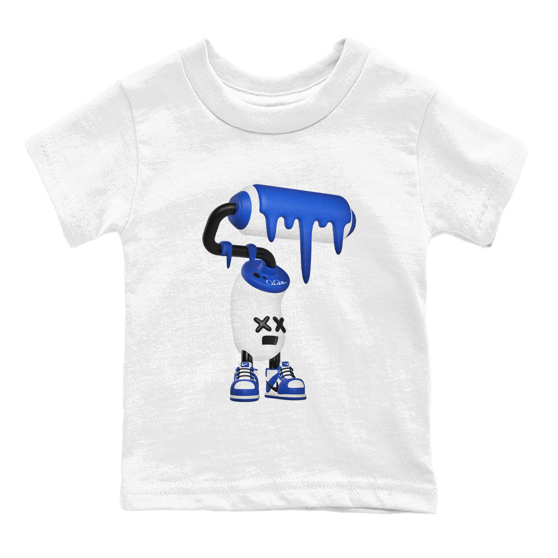 AJ1 Game Royal shirt to match jordans 3D Paint Roller sneaker tees Air Jordan 1 Game Royal Drip Gear Zone baby toddler White 2 cotton Shirt