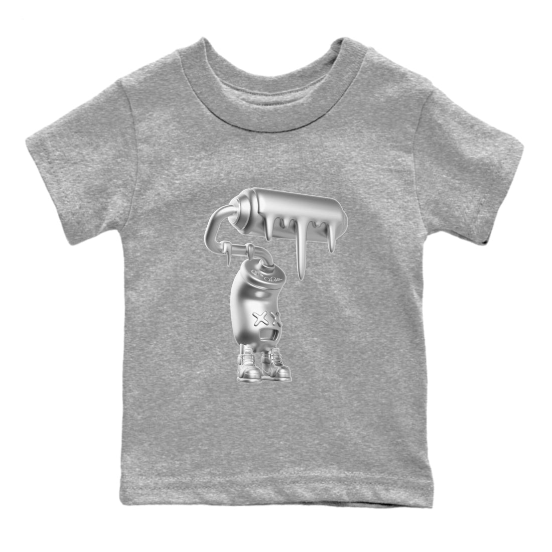 Air Jordan 1 Gift Giving shirt to match jordans 3D Paint Roller sneaker tees  Metal tees AJ1 Gift Giving Drip Gear Zone Baby Toddler Heather Grey 2 T-Shirt