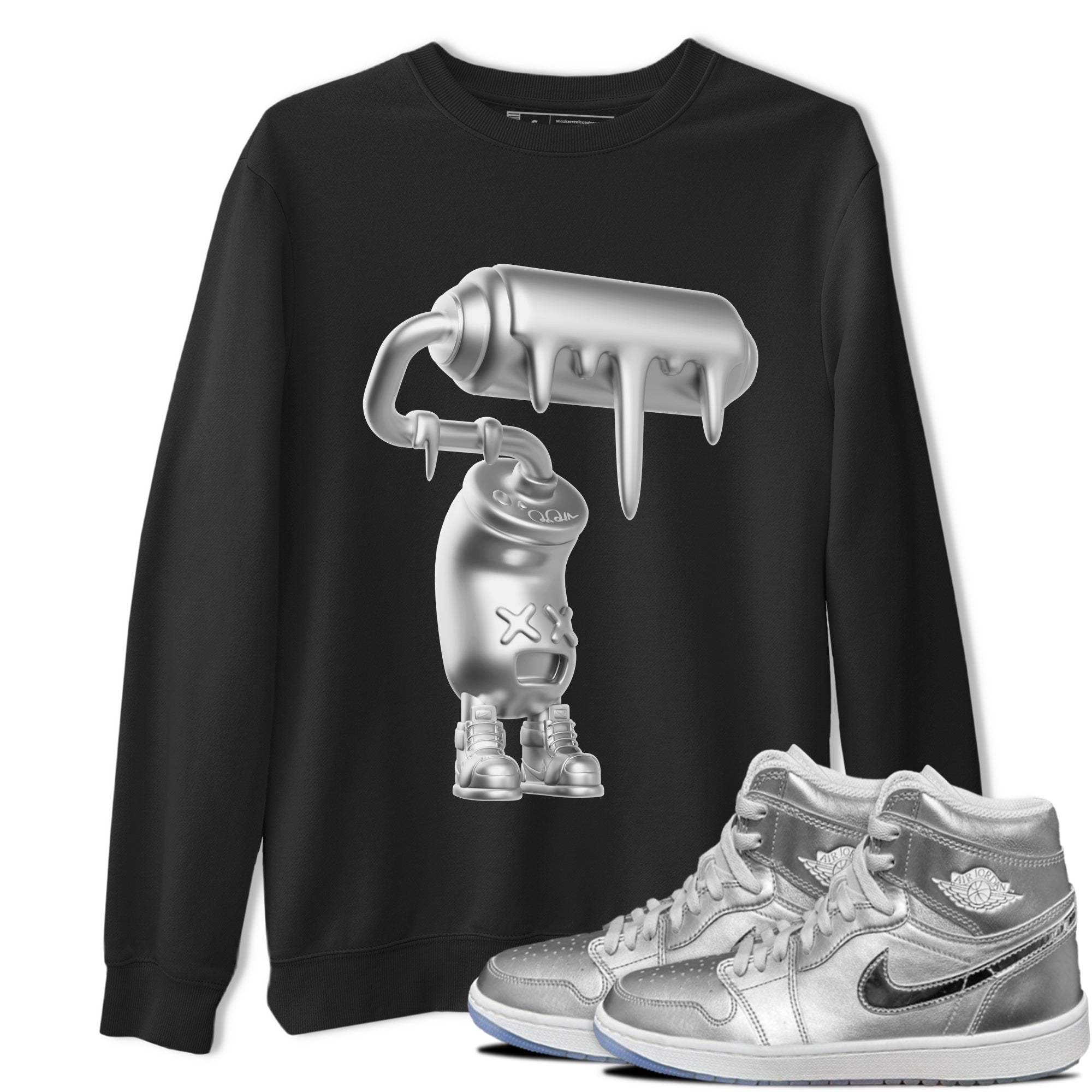 Air Jordan 1 Gift Giving shirt to match jordans 3D Paint Roller sneaker tees  Metal tees AJ1 Gift Giving Drip Gear Zone Unisex Black 1 T-Shirt