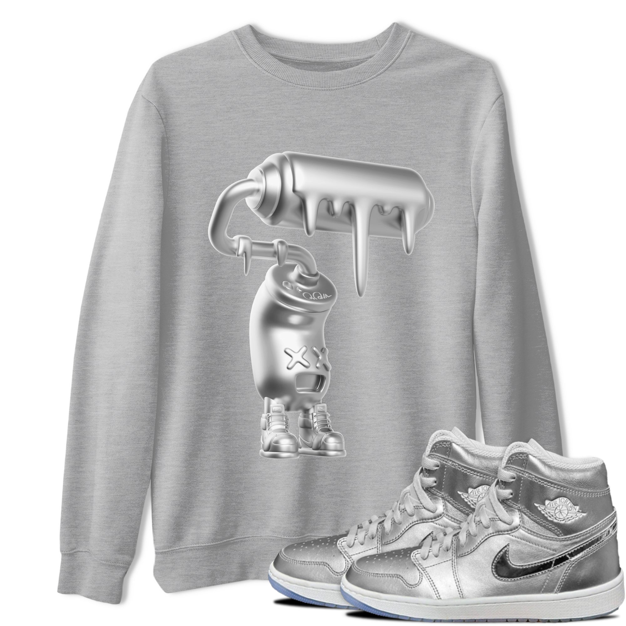 Air Jordan 1 Gift Giving shirt to match jordans 3D Paint Roller sneaker tees  Metal tees AJ1 Gift Giving Drip Gear Zone Unisex Heather Grey 1 T-Shirt