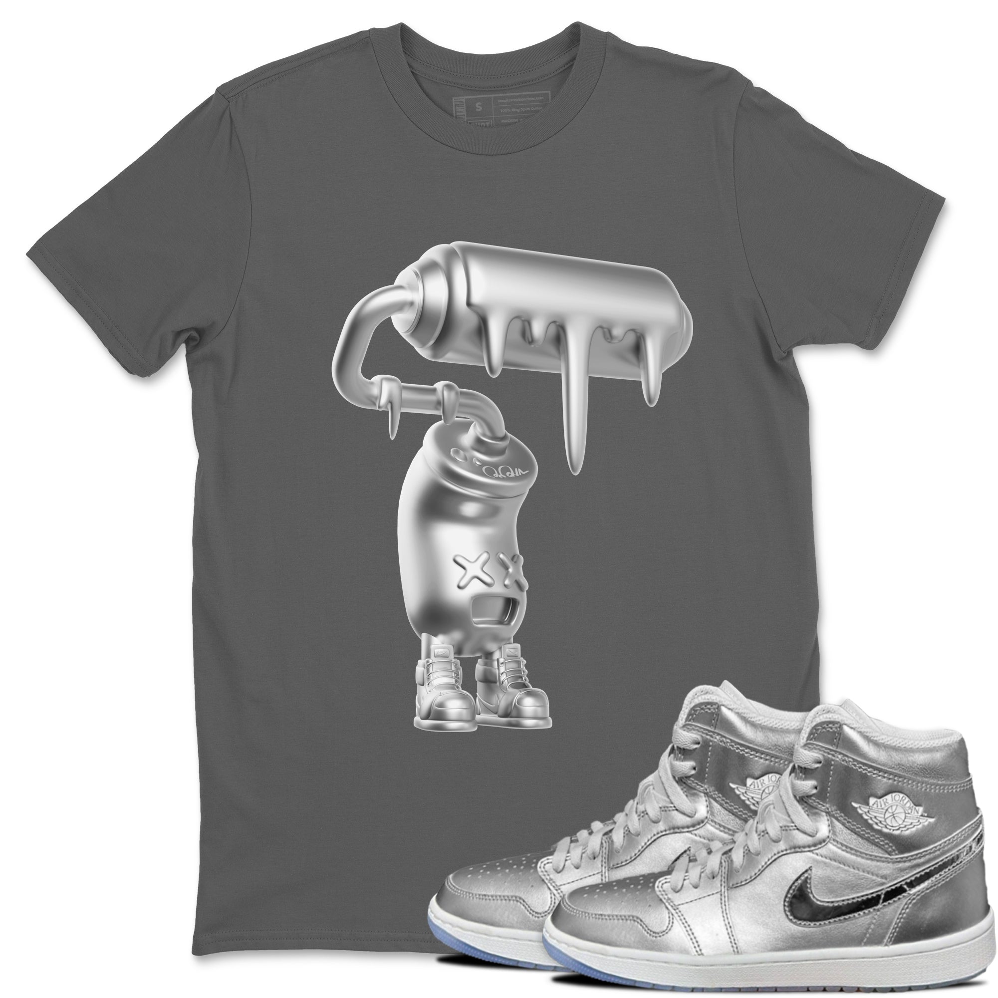 Air Jordan 1 Gift Giving shirt to match jordans 3D Paint Roller sneaker tees  Metal tees AJ1 Gift Giving Drip Gear Zone Unisex Cool Grey 1 T-Shirt