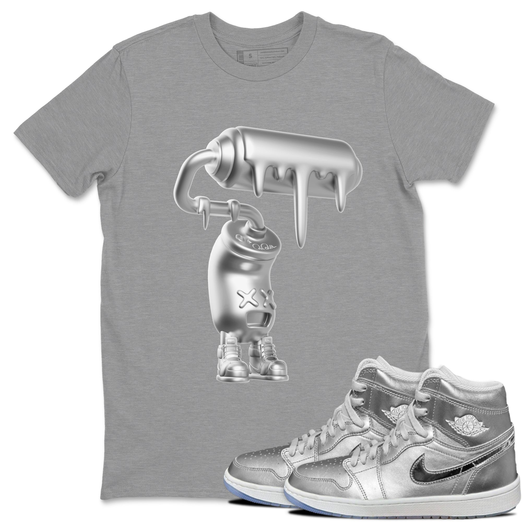 Air Jordan 1 Gift Giving shirt to match jordans 3D Paint Roller sneaker tees  Metal tees AJ1 Gift Giving Drip Gear Zone Unisex Heather Grey 1 T-Shirt