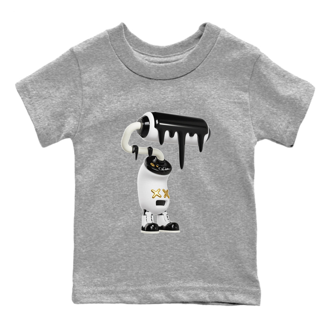 Air Jordan 11 Gratitude shirt to match jordans 3D Paint Roller sneaker tees AJ11 Gratitude Drip Gear Zone Baby Toddler Heather Grey 2 T-Shirt