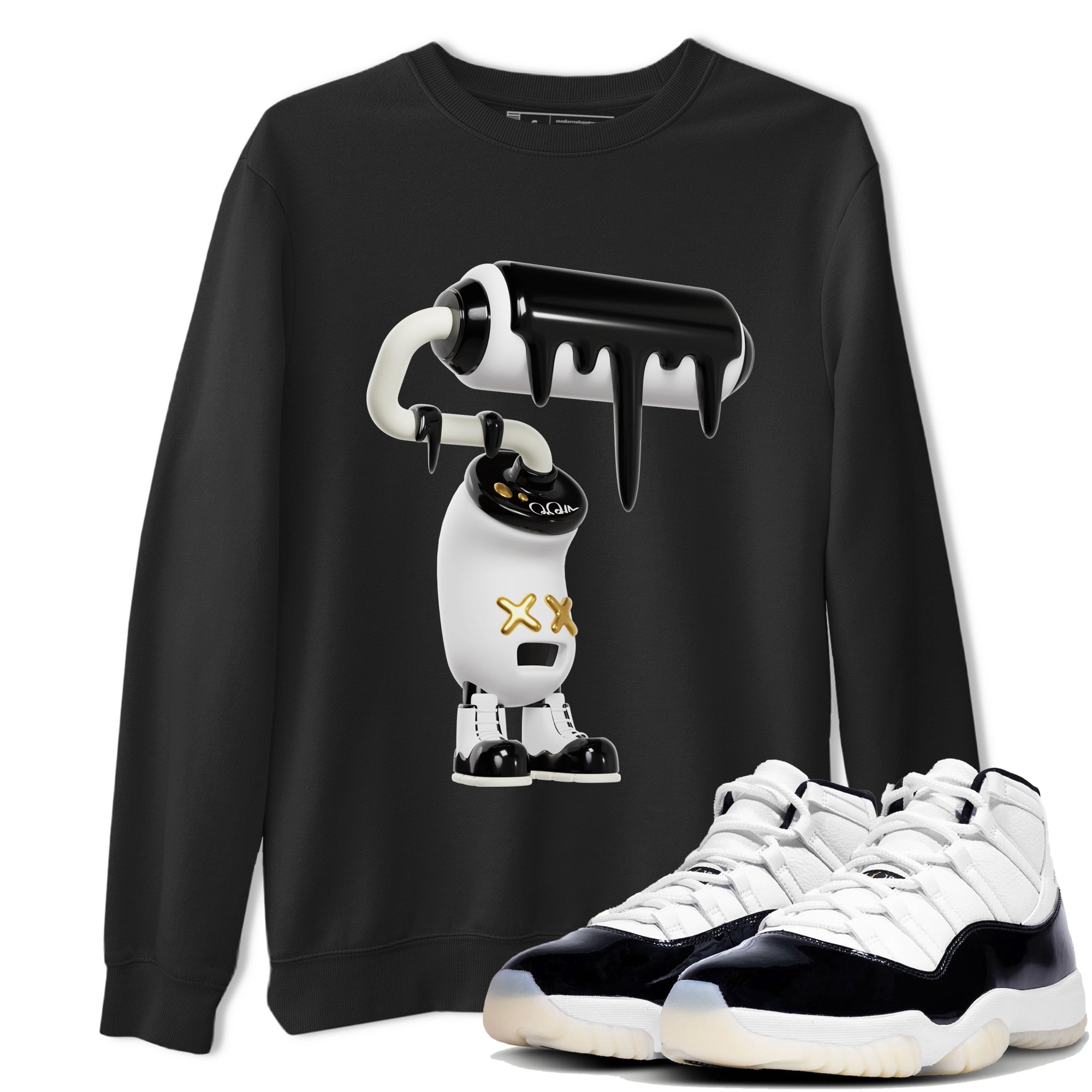Air Jordan 11 Gratitude shirt to match jordans 3D Paint Roller sneaker tees AJ11 Gratitude Drip Gear Zone Unisex Black 1 T-Shirt