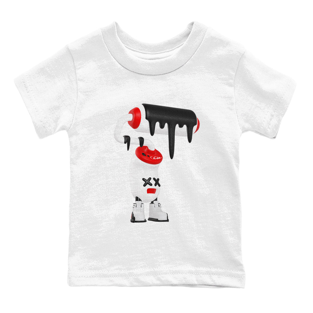 12s Taxi Flip shirts to match jordans 3D Paint Roller sneaker match tees Air Jordan 12 Taxi Flip Drip Gear Zone streetwear brand Baby and Youth White 2 cotton tee
