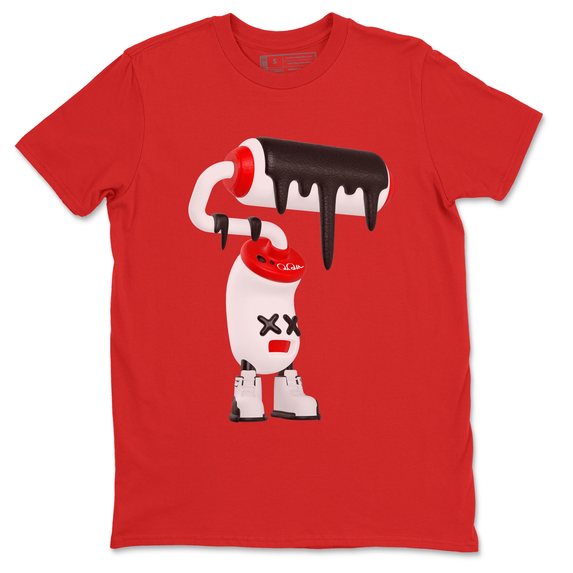 12s Taxi Flip shirts to match jordans 3D Paint Roller sneaker match tees Air Jordan 12 Taxi Flip Drip Gear Zone streetwear brand Red 2 unisex cotton tee