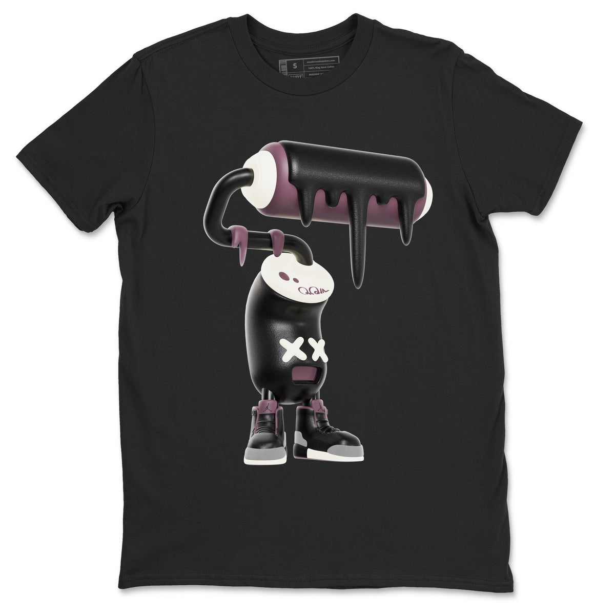 3s A Ma Maniere x Black shirts to match jordans 3D Paint Roller sneaker match tees A Ma Maniere x Air Jordan 3 “While You Were Sleeping”Sneaker Release Tees unisex cotton Black 2 crew neck shirts