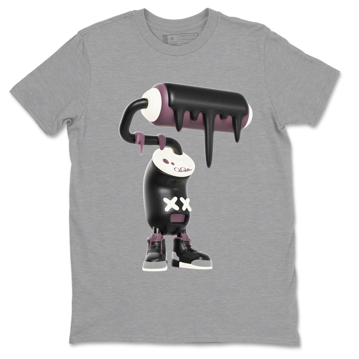 3s A Ma Maniere x Black shirts to match jordans 3D Paint Roller sneaker match tees A Ma Maniere x Air Jordan 3 “While You Were Sleeping”Sneaker Release Tees unisex cotton Heather Grey 2 crew neck shirts