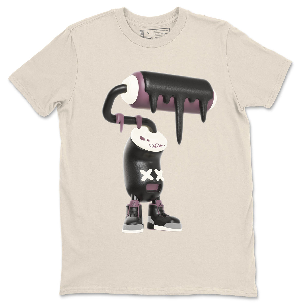 3s A Ma Maniere x Black shirts to match jordans 3D Paint Roller sneaker match tees A Ma Maniere x Air Jordan 3 “While You Were Sleeping”Sneaker Release Tees unisex cotton Natural 2 crew neck shirts