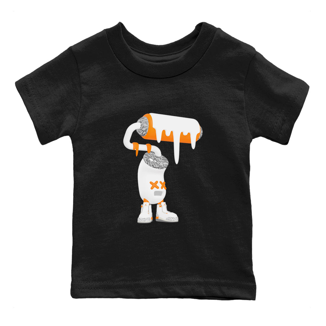 3s Georgia Peach shirt to match jordans 3D Paint Roller sneaker tees Air Jordan 3 Georgia Peach Drip Gear Zone baby toddler Black 2 cotton Shirt