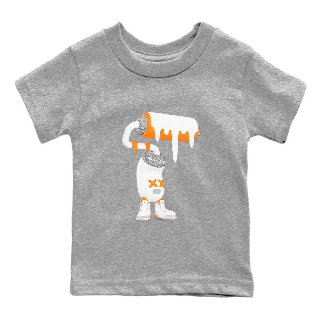 3s Georgia Peach shirt to match jordans 3D Paint Roller sneaker tees Air Jordan 3 Georgia Peach Drip Gear Zone baby toddler Heather Grey 2 cotton Shirt