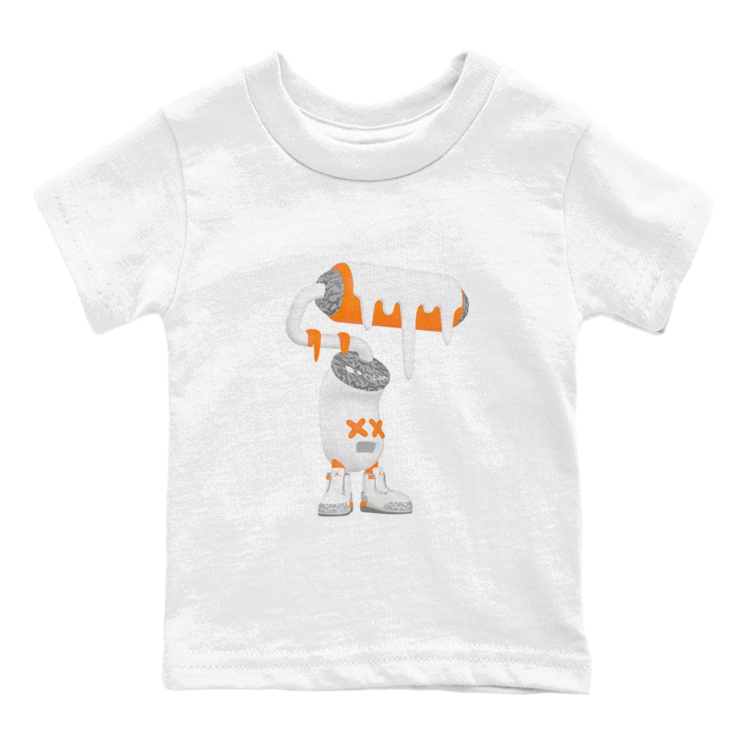 3s Georgia Peach shirt to match jordans 3D Paint Roller sneaker tees Air Jordan 3 Georgia Peach Drip Gear Zone baby toddler White 2 cotton Shirt