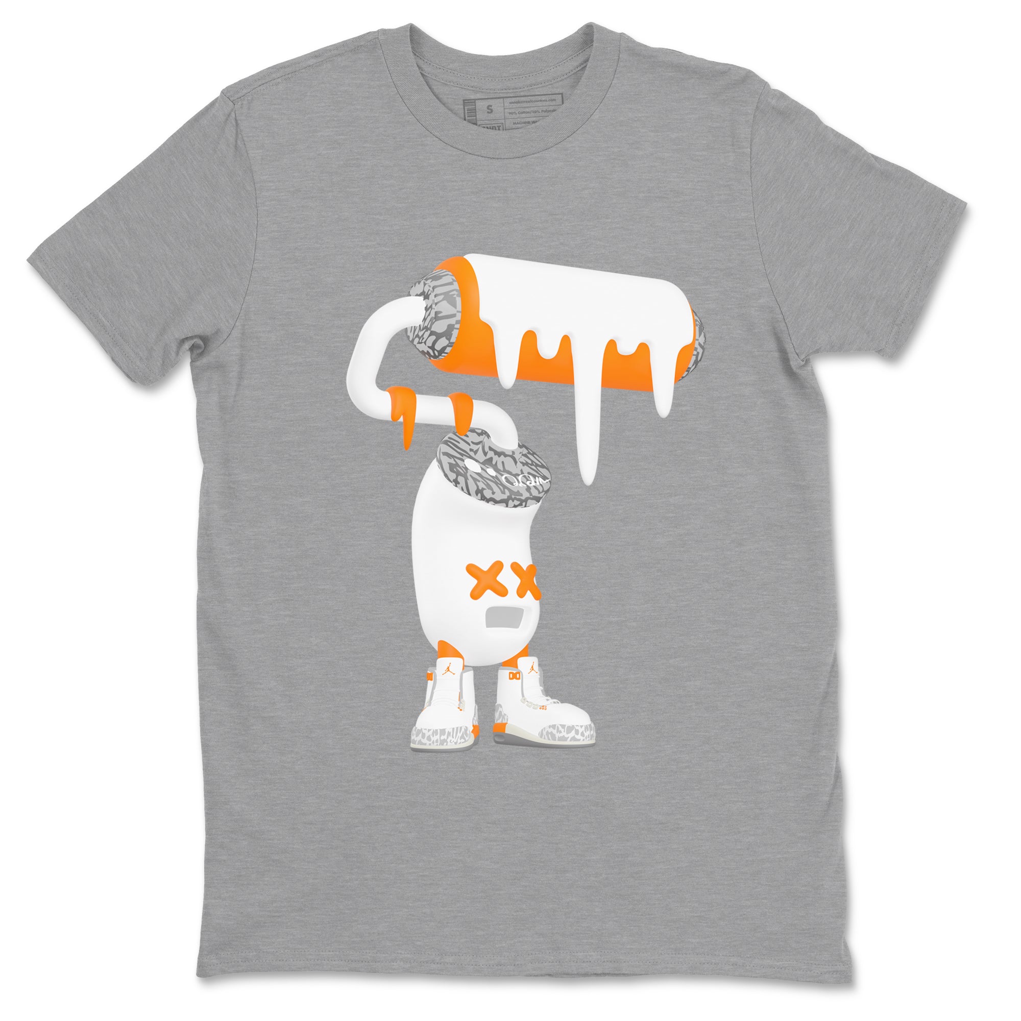 3s Georgia Peach shirt to match jordans 3D Paint Roller sneaker tees Air Jordan 3 Georgia Peach Drip Gear Zone unisex cotton Heather Grey 2 crew neck shirt