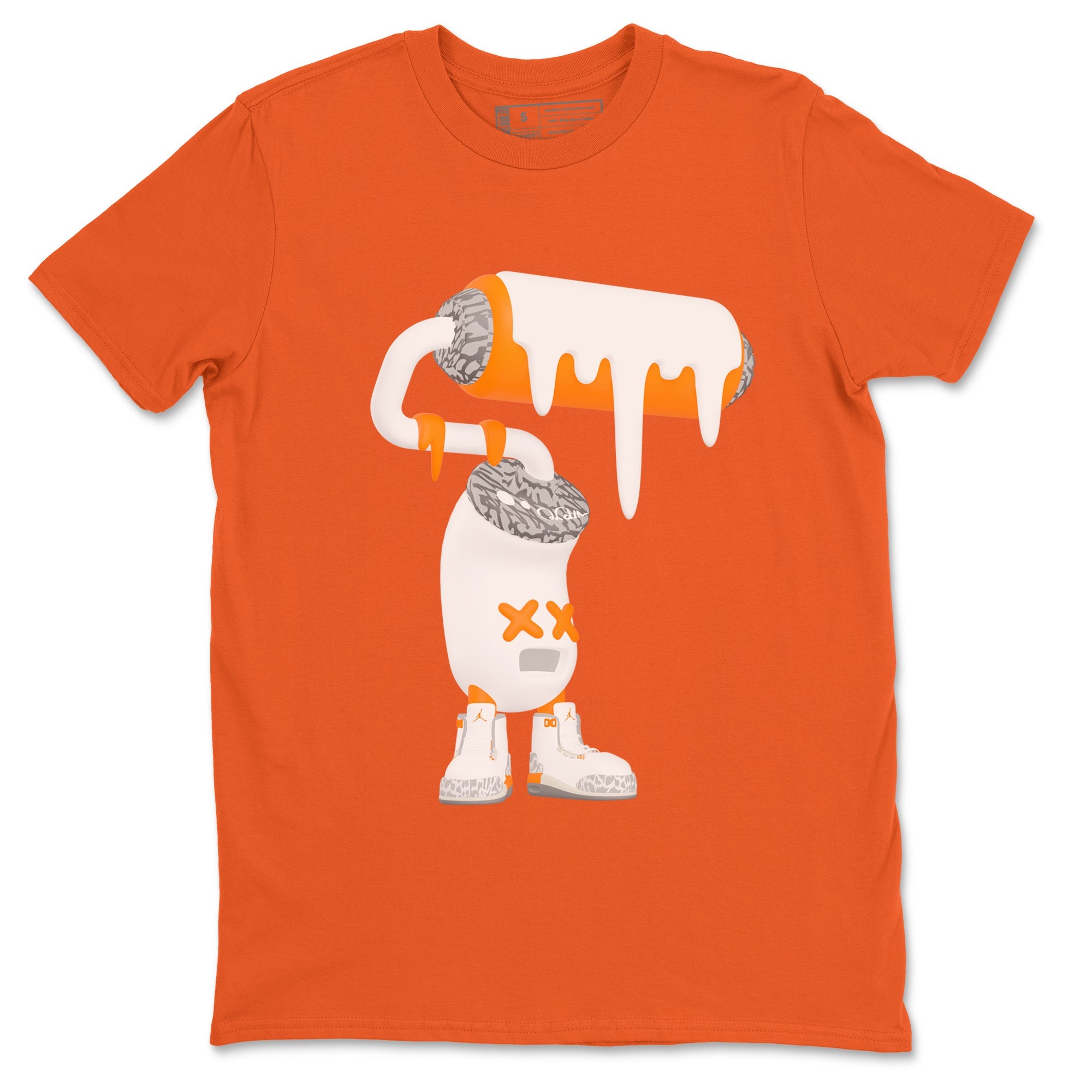 3s Georgia Peach shirt to match jordans 3D Paint Roller sneaker tees Air Jordan 3 Georgia Peach Drip Gear Zone unisex cotton Orange 2 crew neck shirt