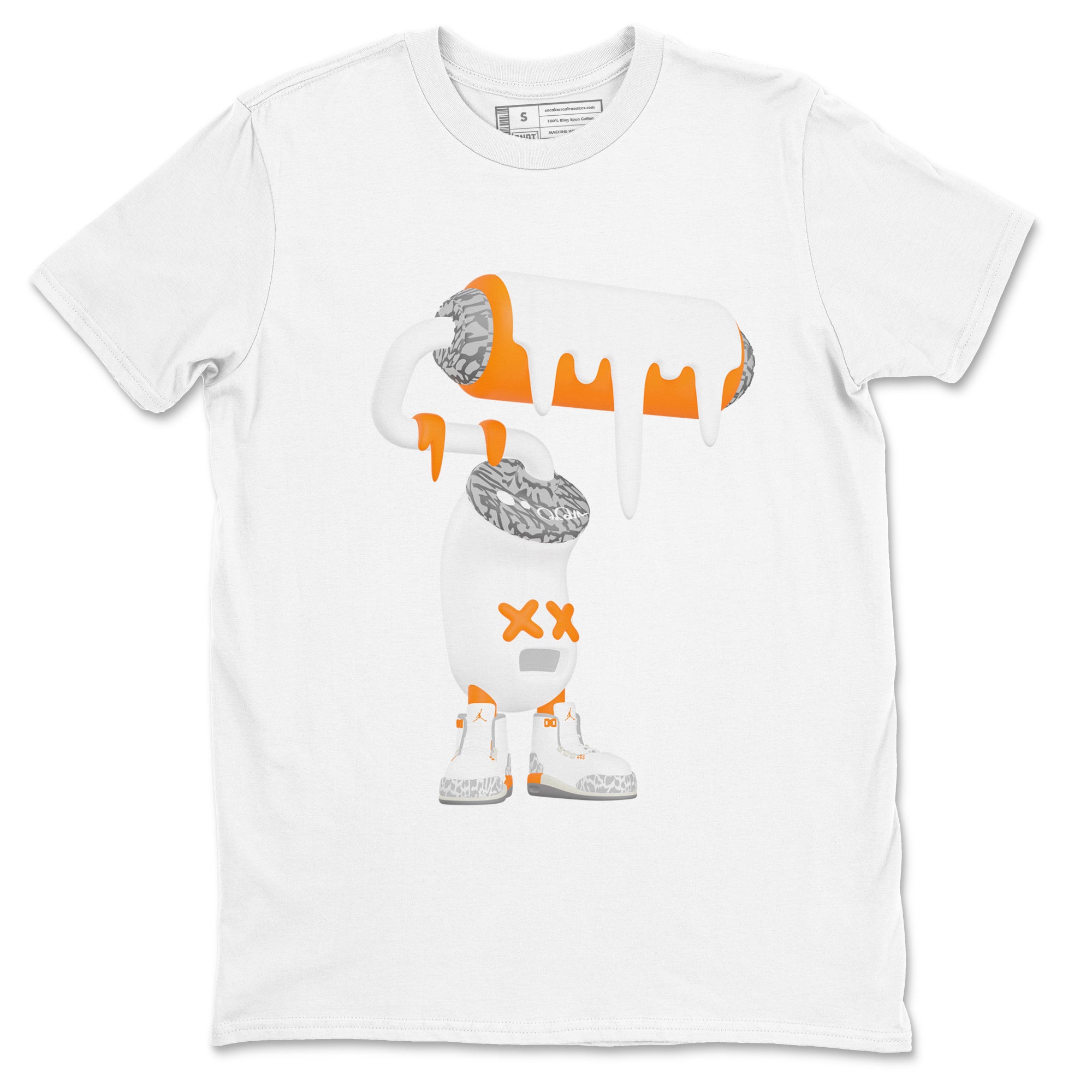 3s Georgia Peach shirt to match jordans 3D Paint Roller sneaker tees Air Jordan 3 Georgia Peach Drip Gear Zone unisex cotton White 2 crew neck shirt