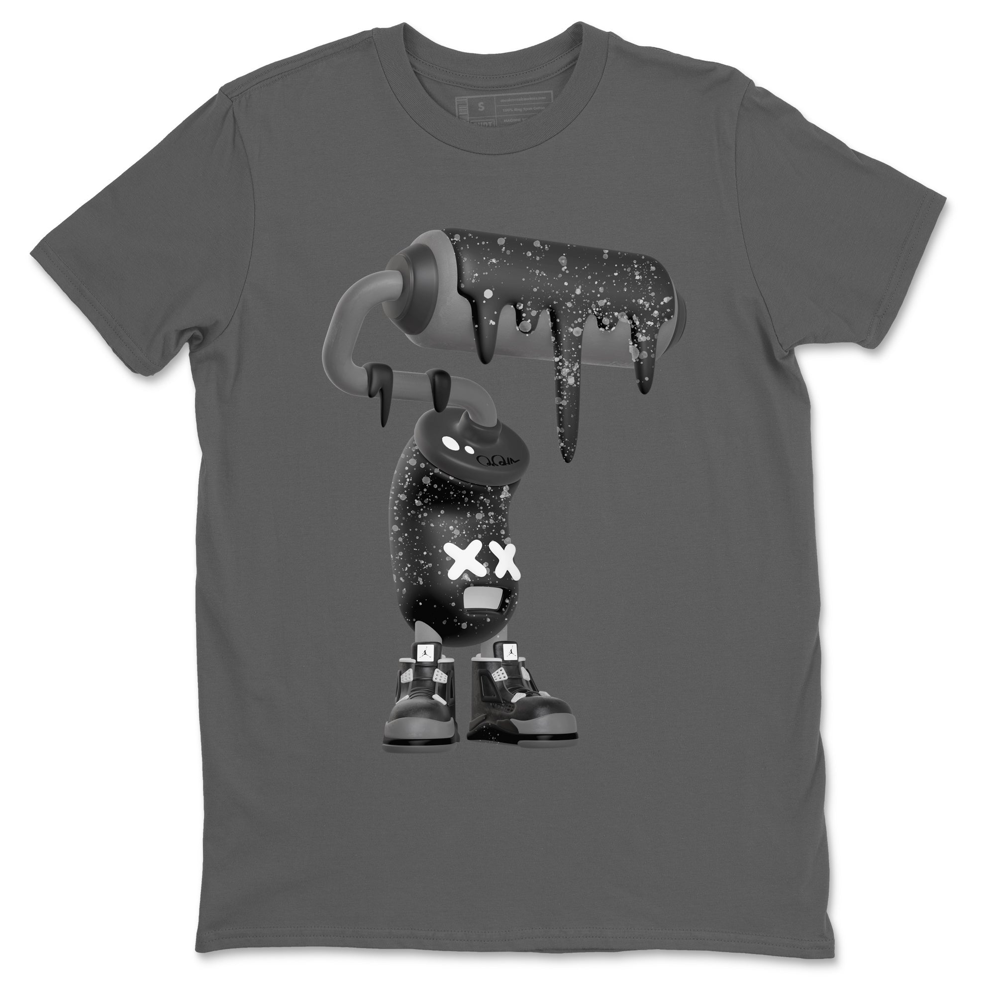 4s Fear shirts to match jordans 3D Paint Roller sneaker match tees Air Jordan 4 Fear match shoes to clothes Drip Gear Zone unisex cotton Cool Grey 2 shirts