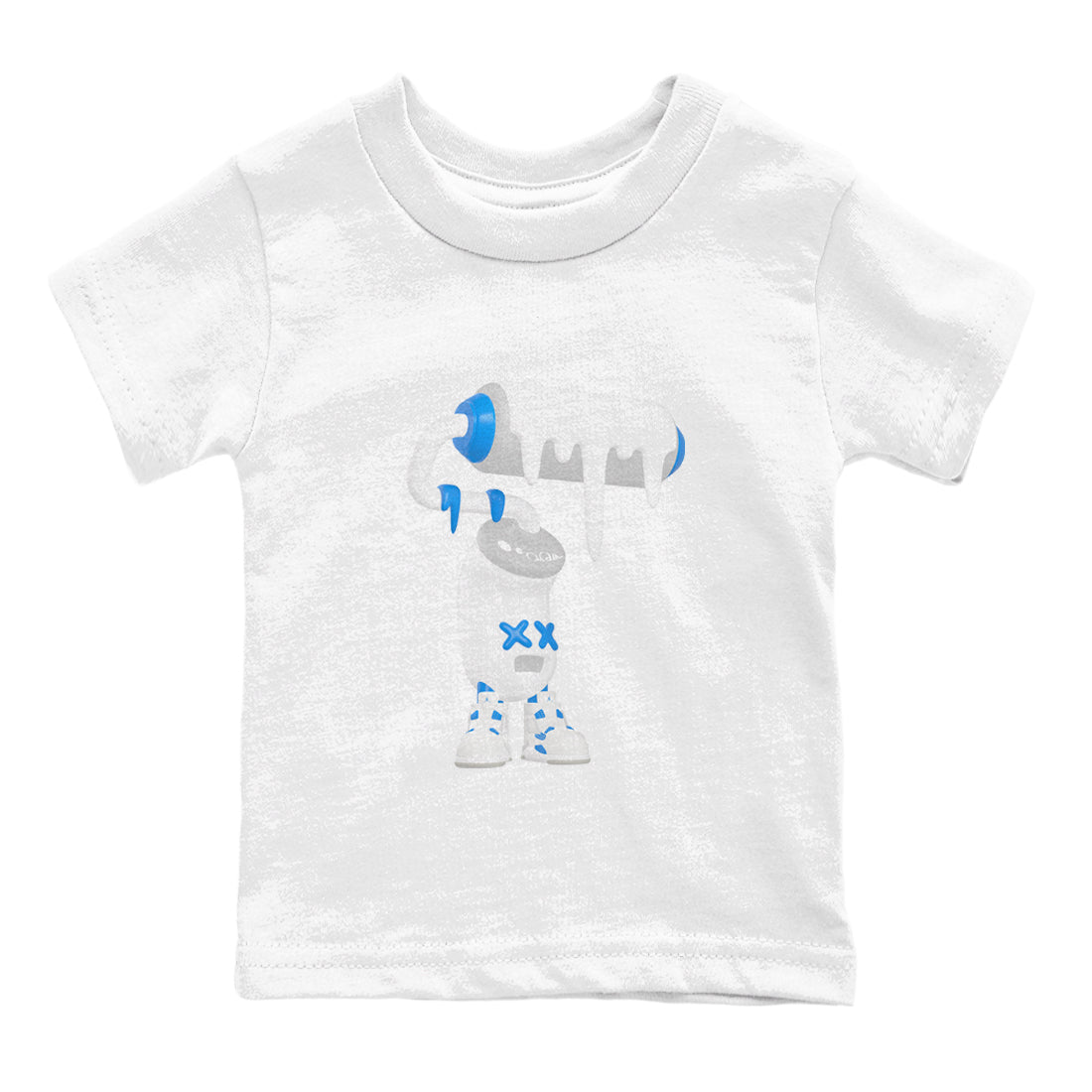 Air Jordan 4 Industrial Blue shirt to match jordans 3D Paint Roller sneaker tees Air Jordan 4 Military Blue Drip Gear Zone baby toddler White 2 cotton Shirt