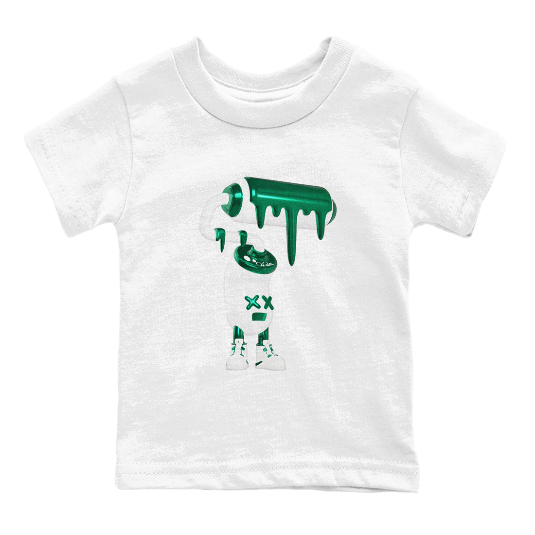 4s Oxidized Green shirts to match jordans 3D Paint Roller sneaker match tees Air Jordan 4 Oxidized Green Drip Gear Zone streetwear brand Baby and Youth White 2 cotton tee