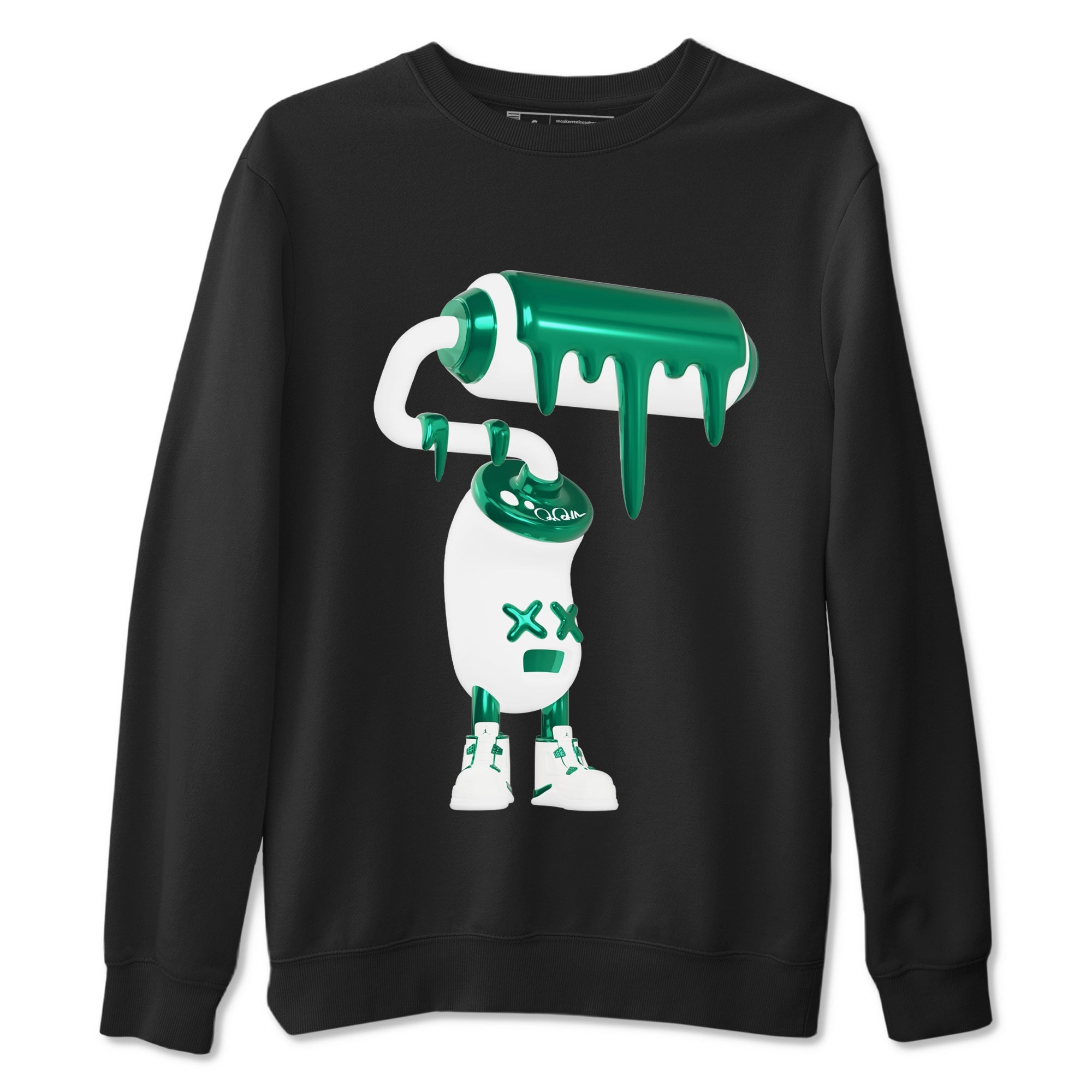4s Oxidized Green shirts to match jordans 3D Paint Roller sneaker match tees Air Jordan 4 Oxidized Green Drip Gear Zone streetwear brand Black 2 unisex cotton tee