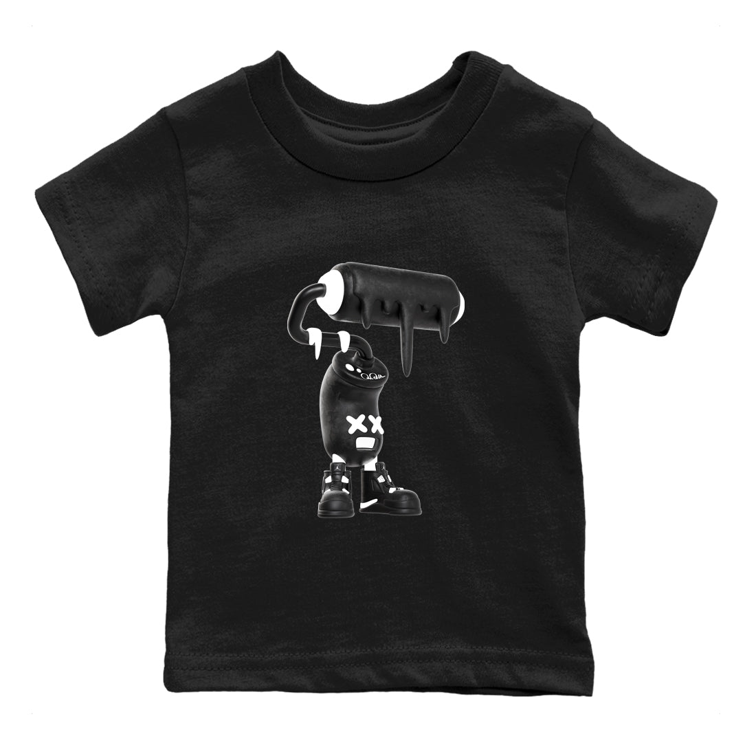 4s White Thunder shirts to match jordans 3D Paint Roller sneaker match tees Air Jordan 4 White Thunder Drip Gear Zone Youth Baby Black 2 crew neck shirts