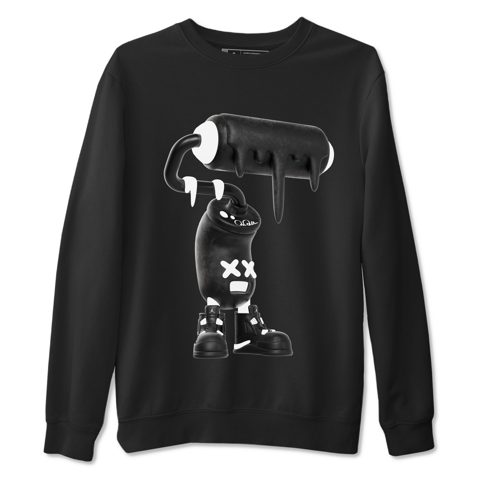 4s White Thunder shirts to match jordans 3D Paint Roller sneaker match tees Air Jordan 4 White Thunder Drip Gear Zone unisex cotton Black 2 crew neck shirts