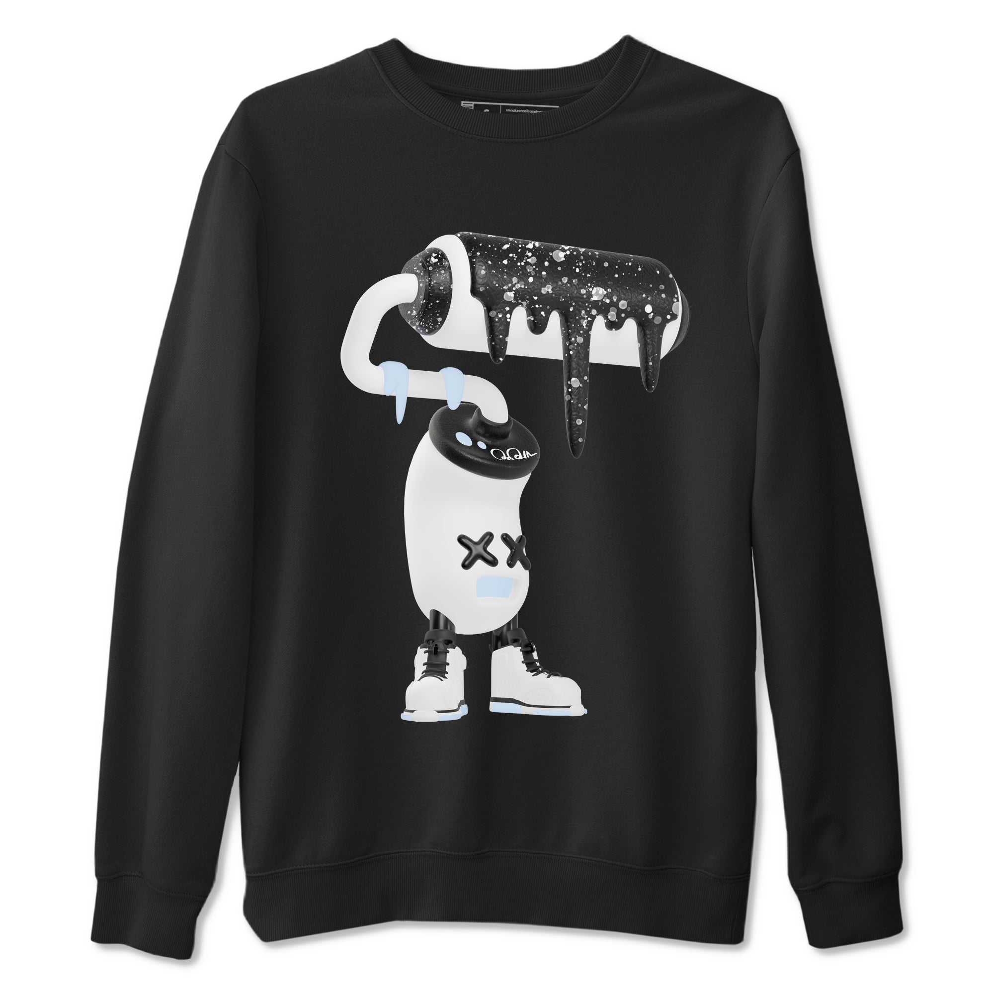 AJ6 White Black shirts to match jordans 3D Paint Roller sneaker match tees Air Jordan 6 White Black Drip Gear Zone streetwear brand Black 2 unisex cotton tee