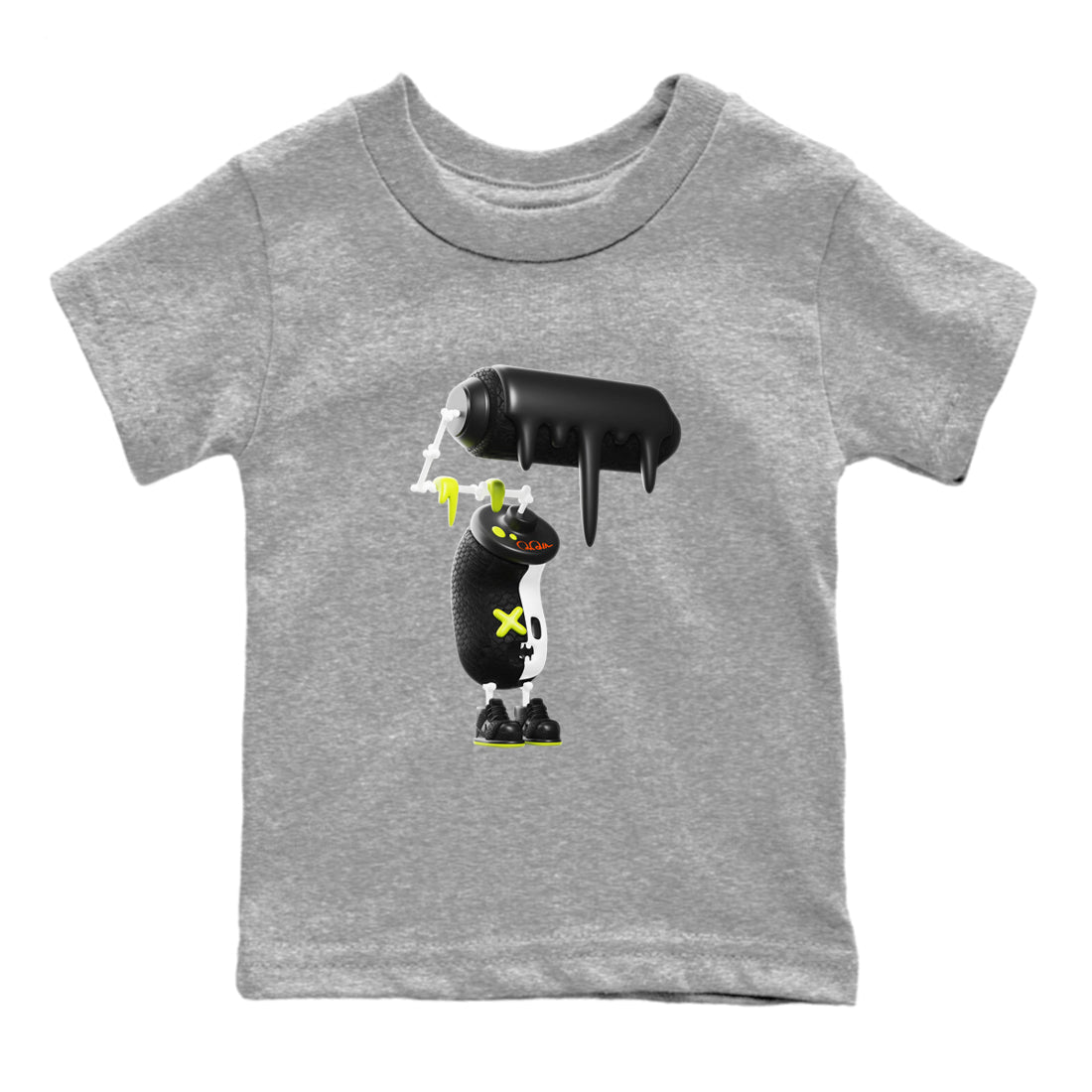 Dunk Halloween shirt to match jordans 3D Paint Roller sneaker tees halloween horror nights Nike Dunk Halloween Drip Gear Zone Baby Toddler Heather Grey 2 T-Shirt