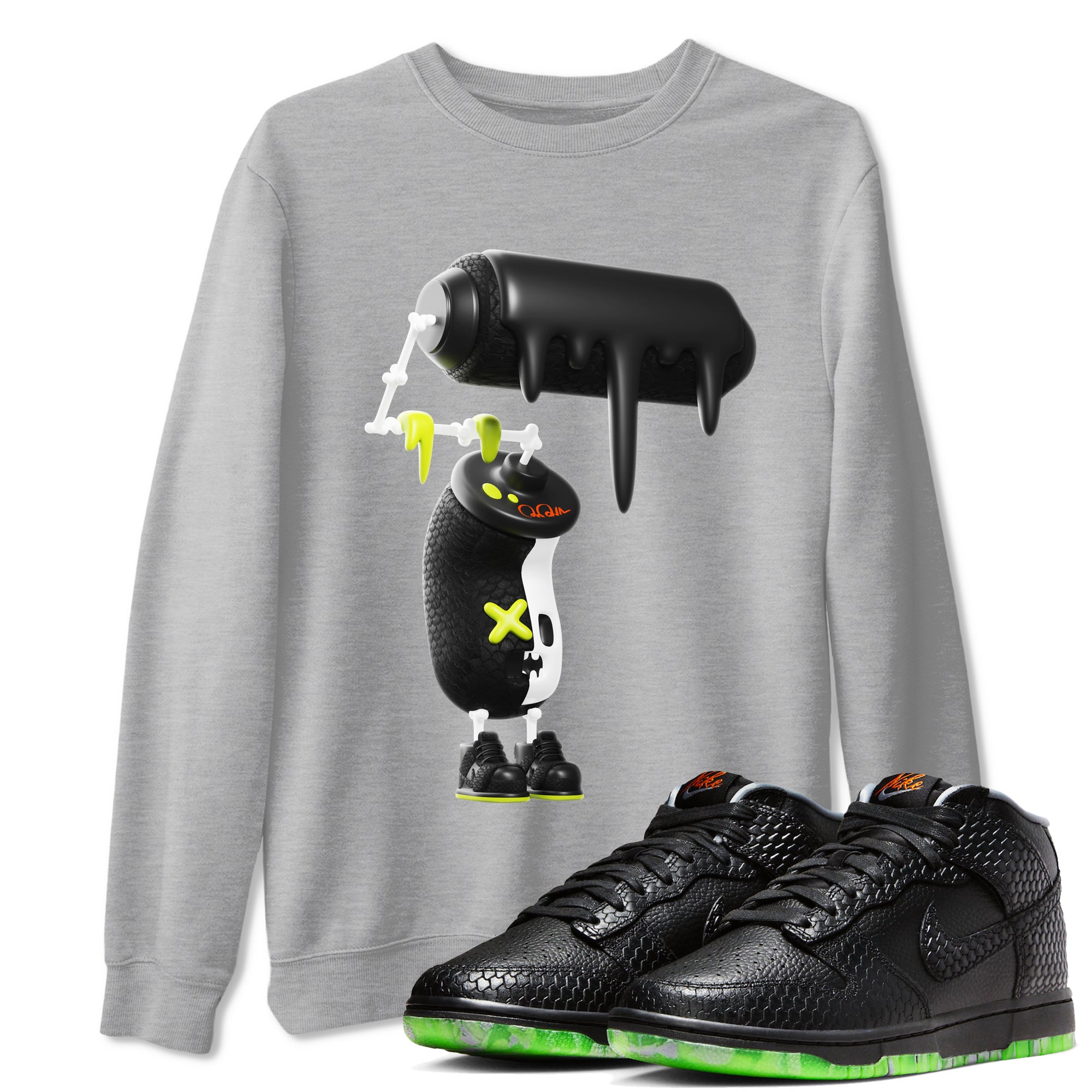Dunk Halloween shirt to match jordans 3D Paint Roller sneaker tees halloween horror nights Nike Dunk Halloween Drip Gear Zone Unisex Heather Grey 1 T-Shirt