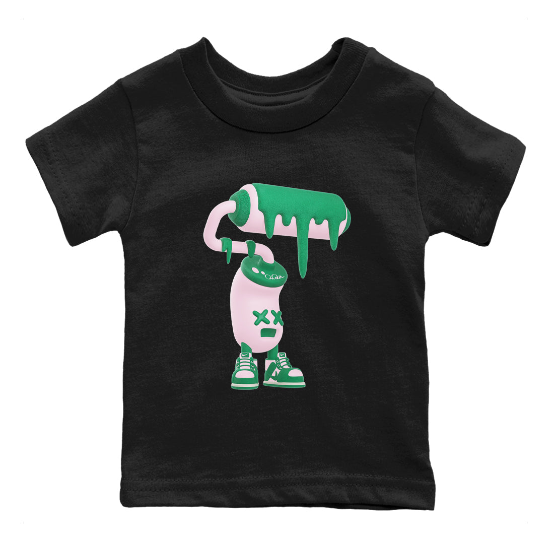 Dunk Low Medium Soft Pink Malachite shirt to match jordans 3D Paint Roller sneaker tees Dunk Retro SE Medium Soft Pink Malachite Drip Gear Zone baby toddler Black 2 cotton Shirt