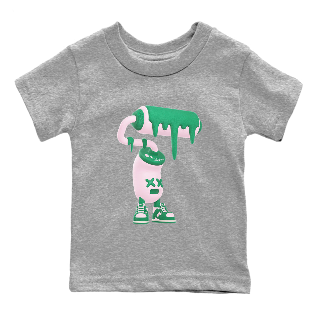 Dunk Low Medium Soft Pink Malachite shirt to match jordans 3D Paint Roller sneaker tees Dunk Retro SE Medium Soft Pink Malachite Drip Gear Zone baby toddler Heather Grey 2 cotton Shirt