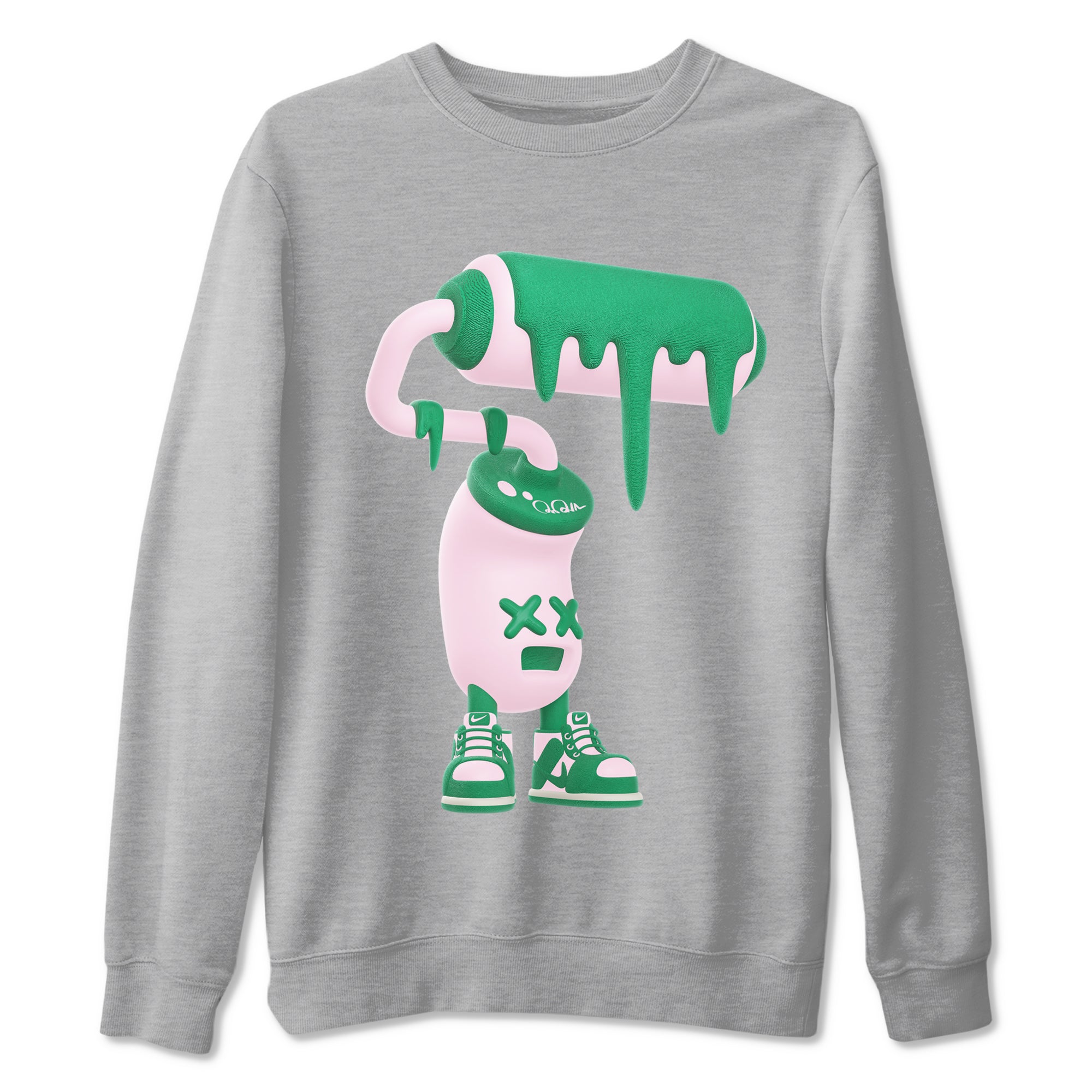 Dunk Low Medium Soft Pink Malachite shirt to match jordans 3D Paint Roller sneaker tees Dunk Retro SE Medium Soft Pink Malachite Drip Gear Zone unisex cotton Heather Grey 2 crew neck shirt