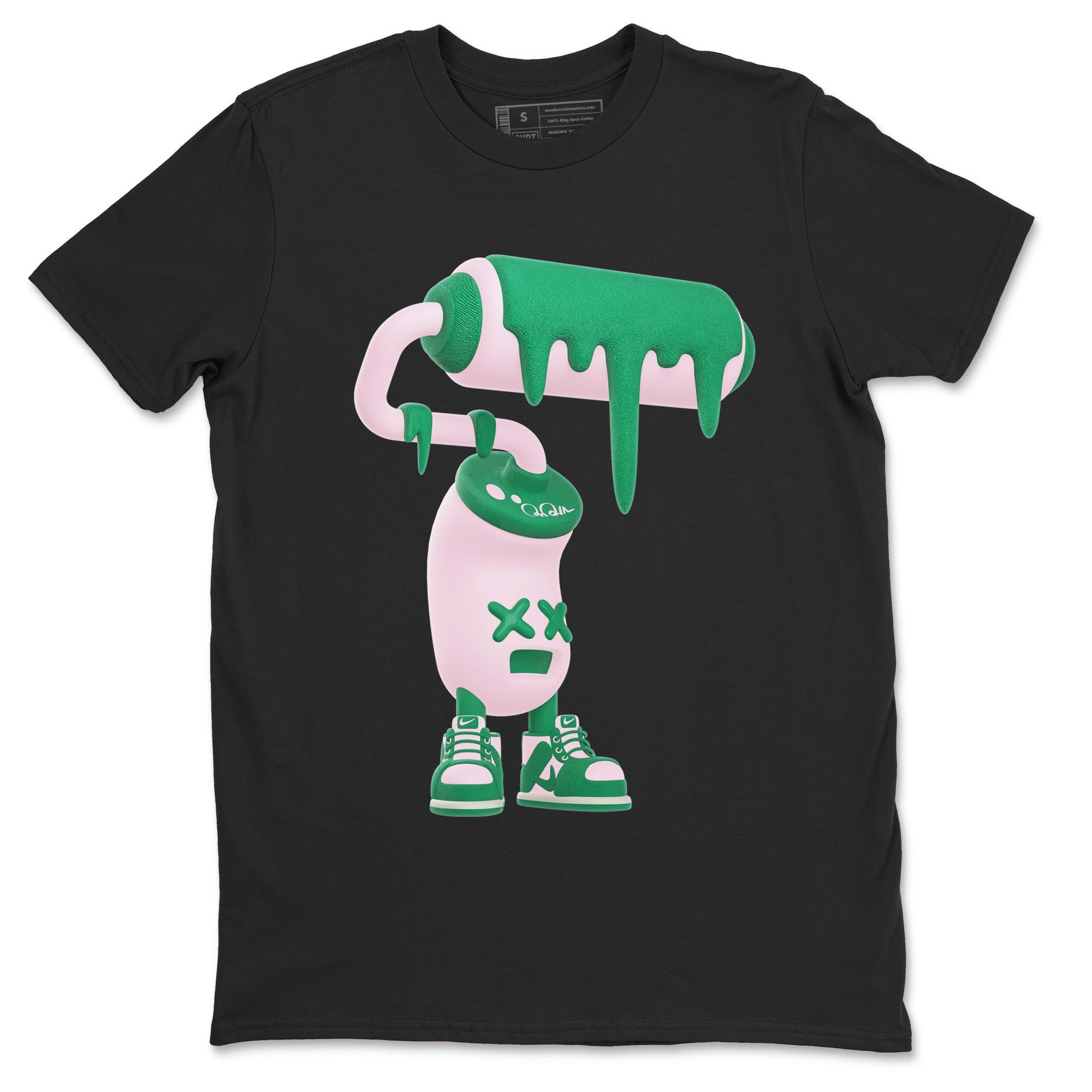 Dunk Low Medium Soft Pink Malachite shirt to match jordans 3D Paint Roller sneaker tees Dunk Retro SE Medium Soft Pink Malachite Drip Gear Zone unisex cotton Black 2 crew neck shirt